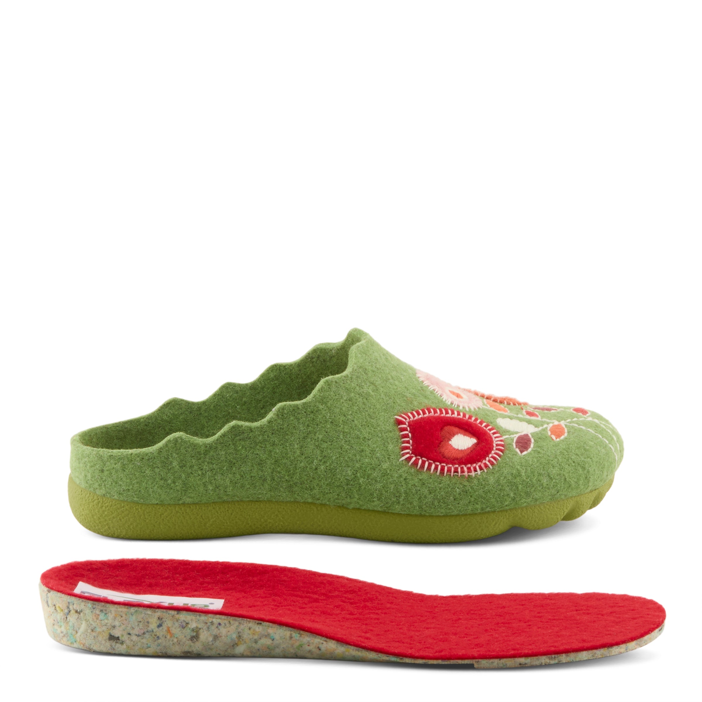 Flexus FLEXUS WILDFLOWER SLIPPER comfort shoe in green with flexible sole