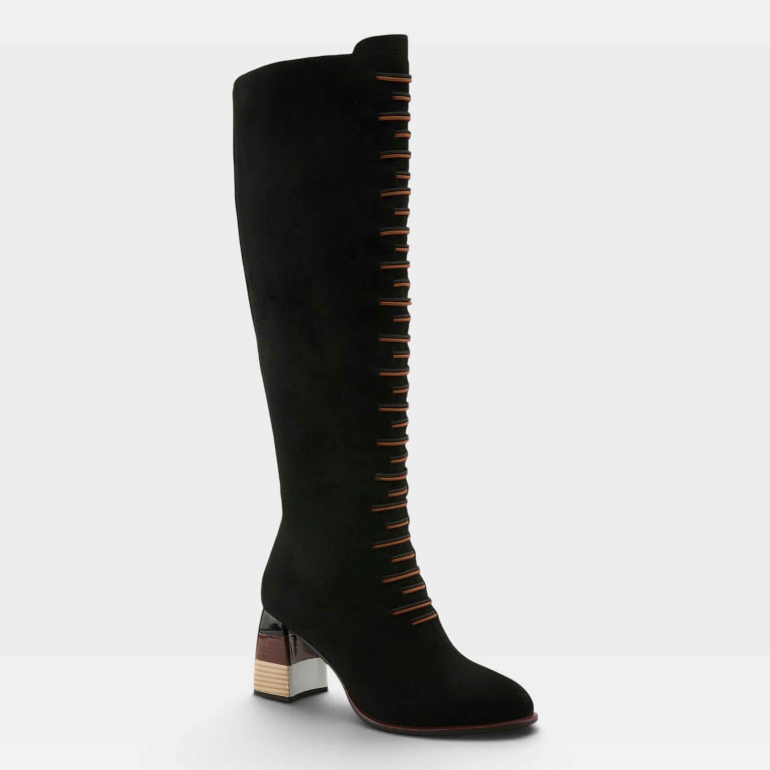 Azura Zontalhi women's boot in black with suede upper and zipper detail