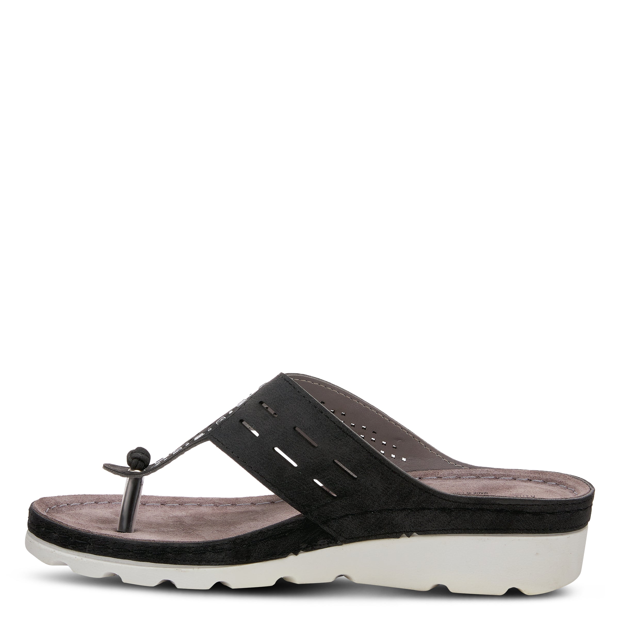 Flexus FLEXUS AMIGA THONG SANDALS sandal in black with flexible sole