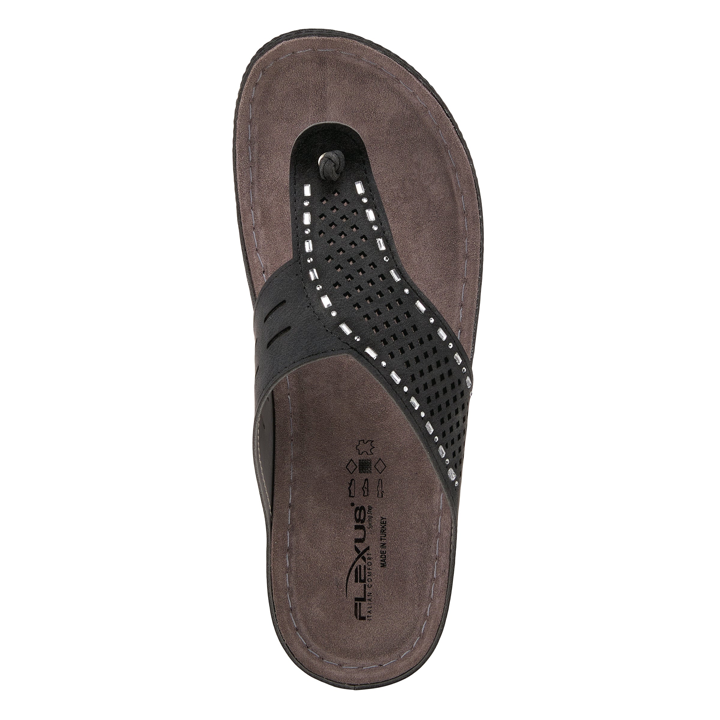 Flexus FLEXUS AMIGA THONG SANDALS sandal in black with flexible sole