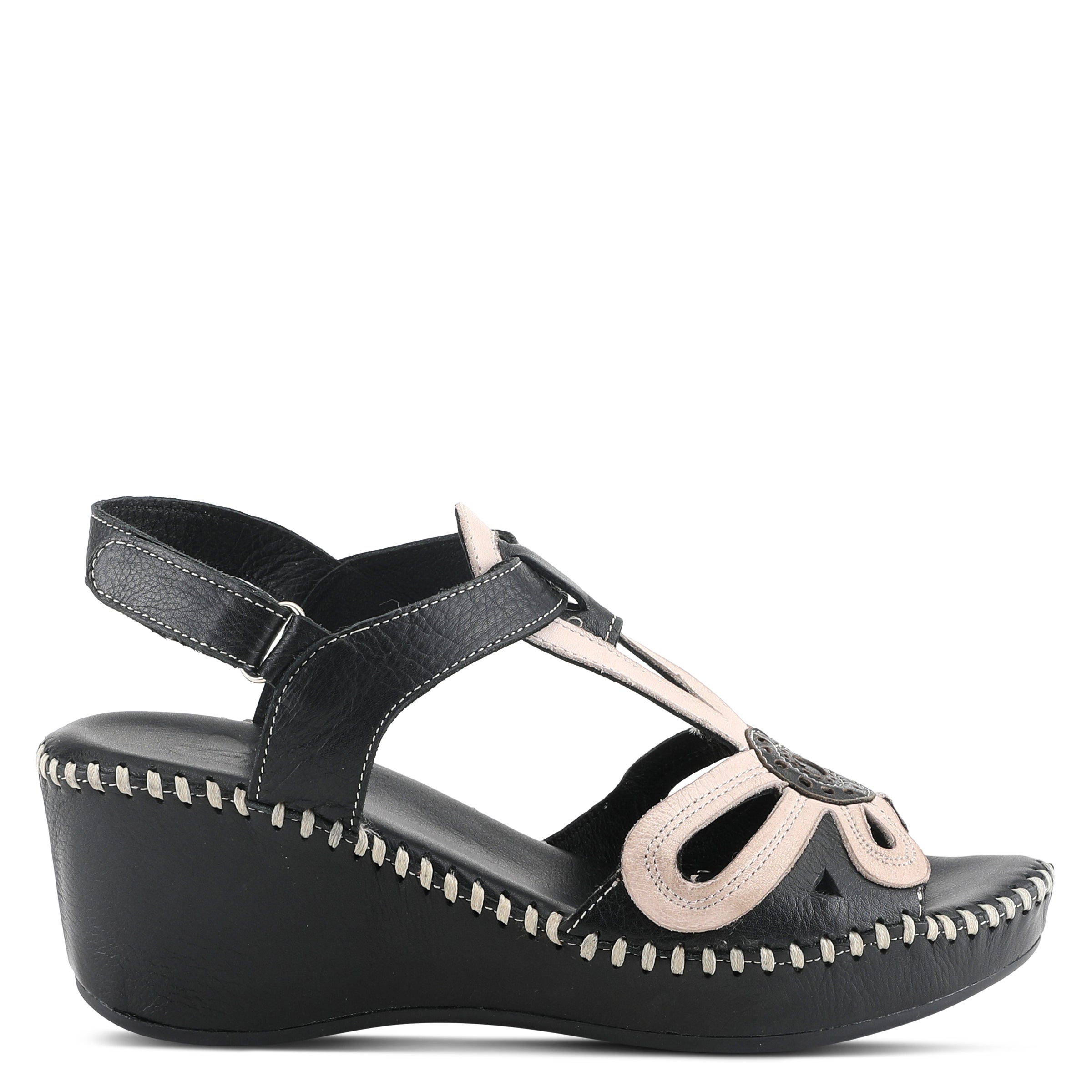 Spring Step SPRING STEP AMUNA T-STRAP SANDALS sandal in black multi with comfortable everyday design
