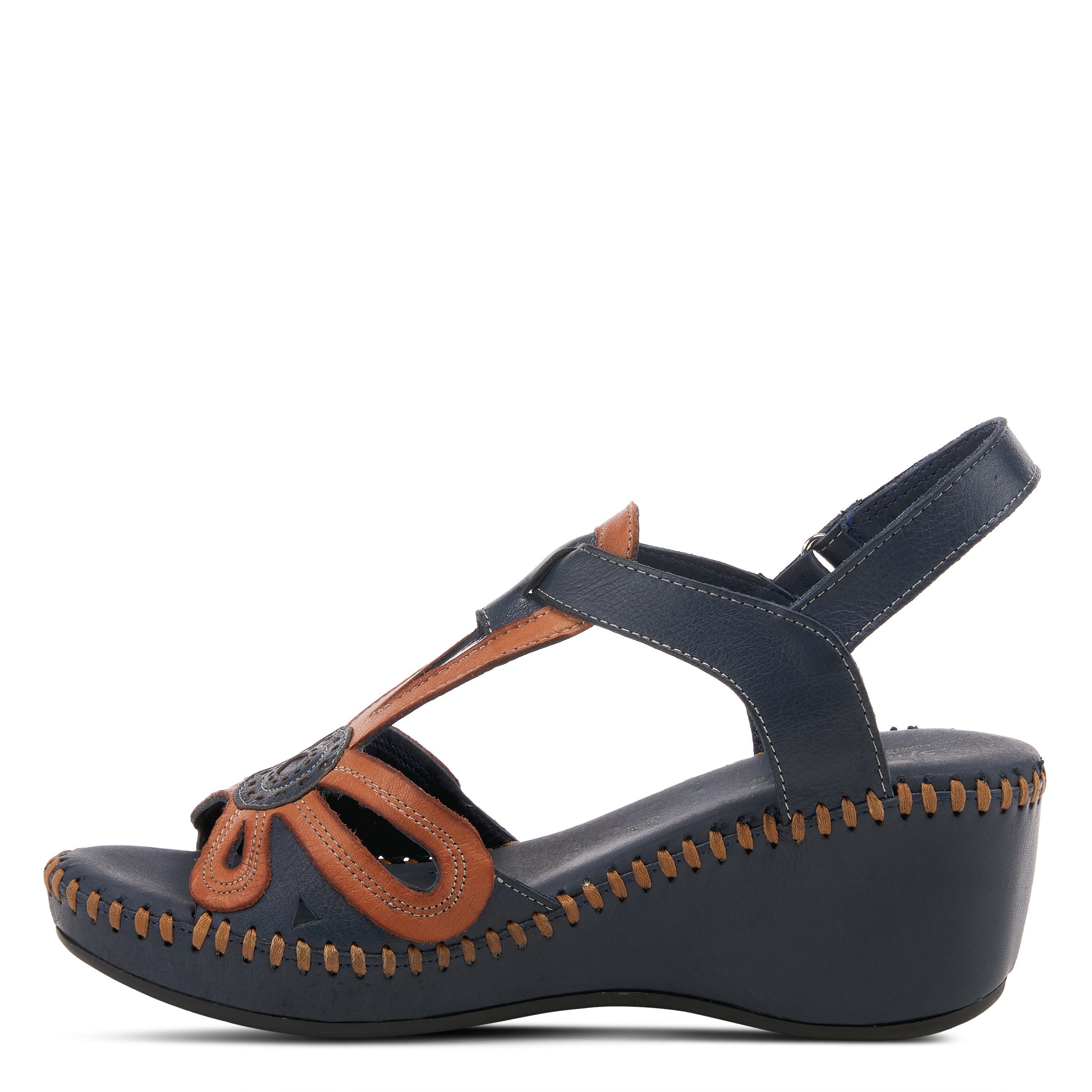 Spring Step SPRING STEP AMUNA T-STRAP SANDALS sandal in navy multi with comfortable everyday design