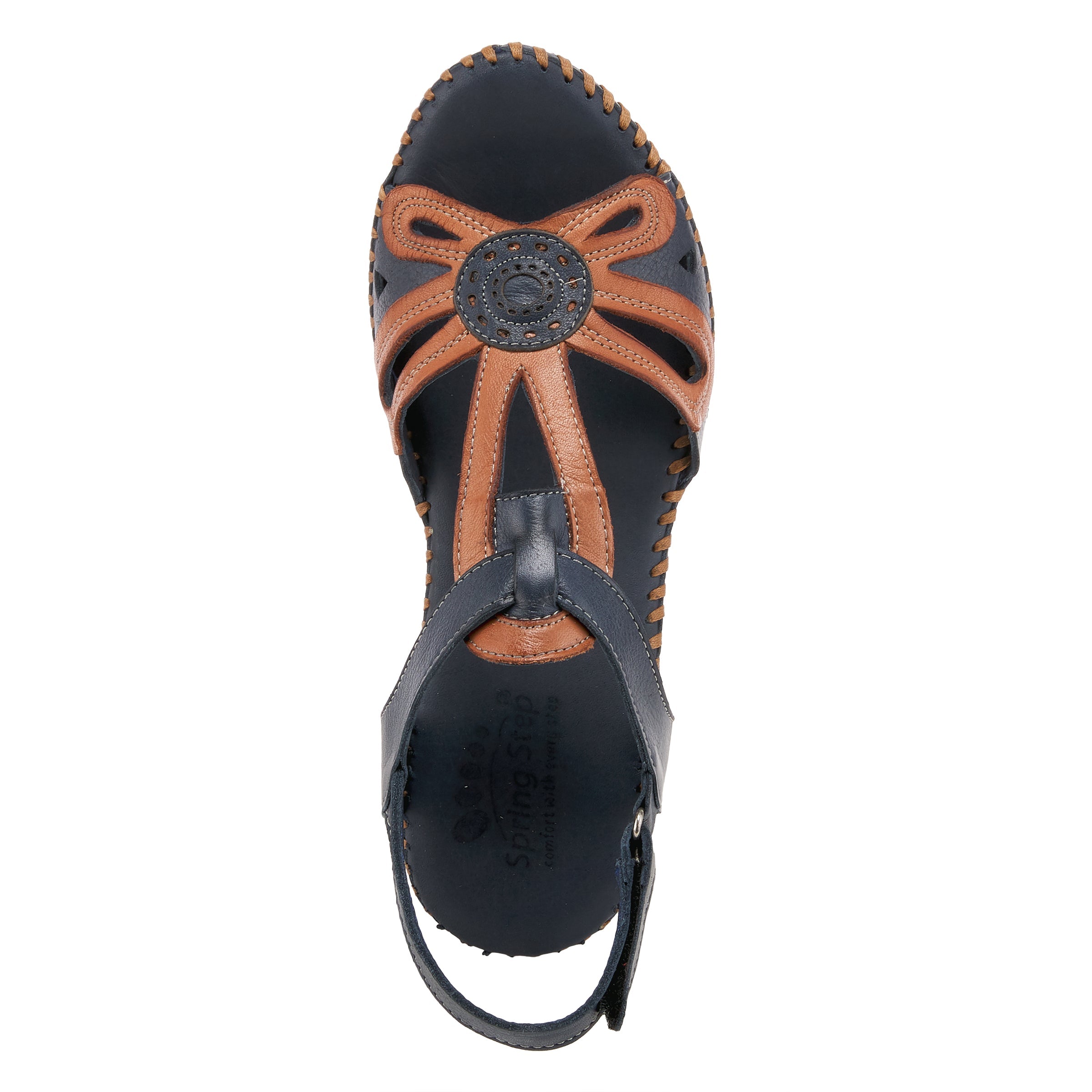 Spring Step SPRING STEP AMUNA T-STRAP SANDALS sandal in navy multi with comfortable everyday design