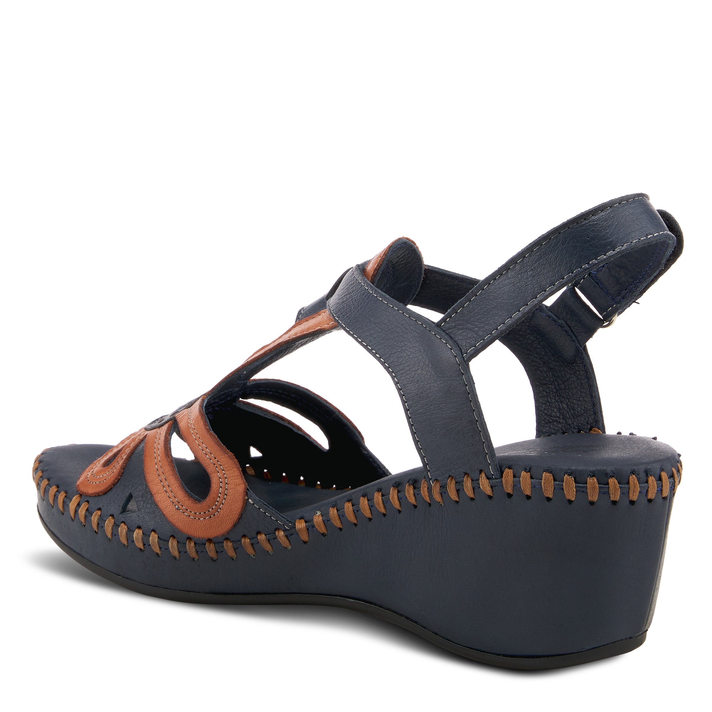 Spring Step SPRING STEP AMUNA T-STRAP SANDALS sandal in navy multi with comfortable everyday design