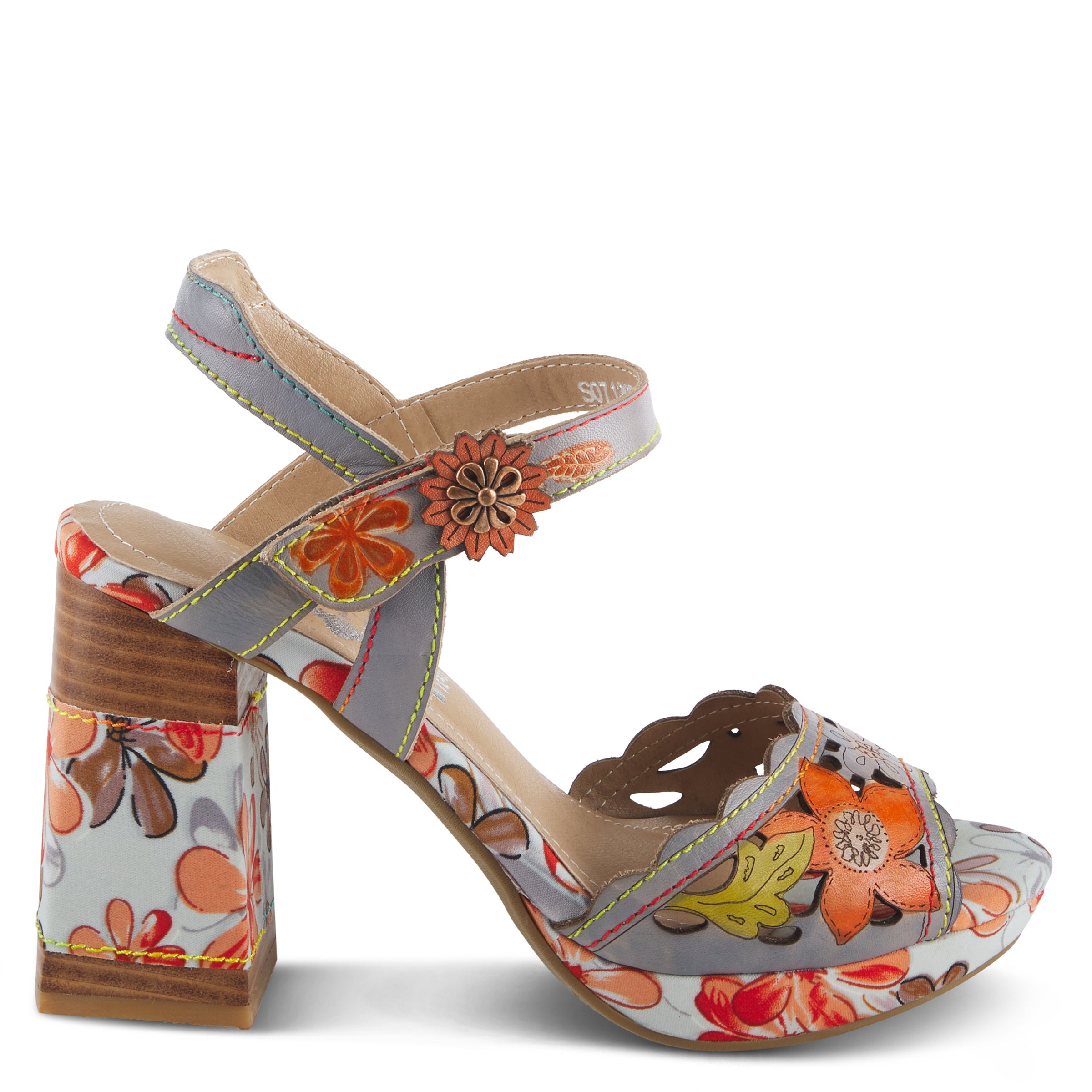 L'Artiste L'ARTISTE AVANTGARDE SANDALS sandal in grey multi with handcrafted leather design