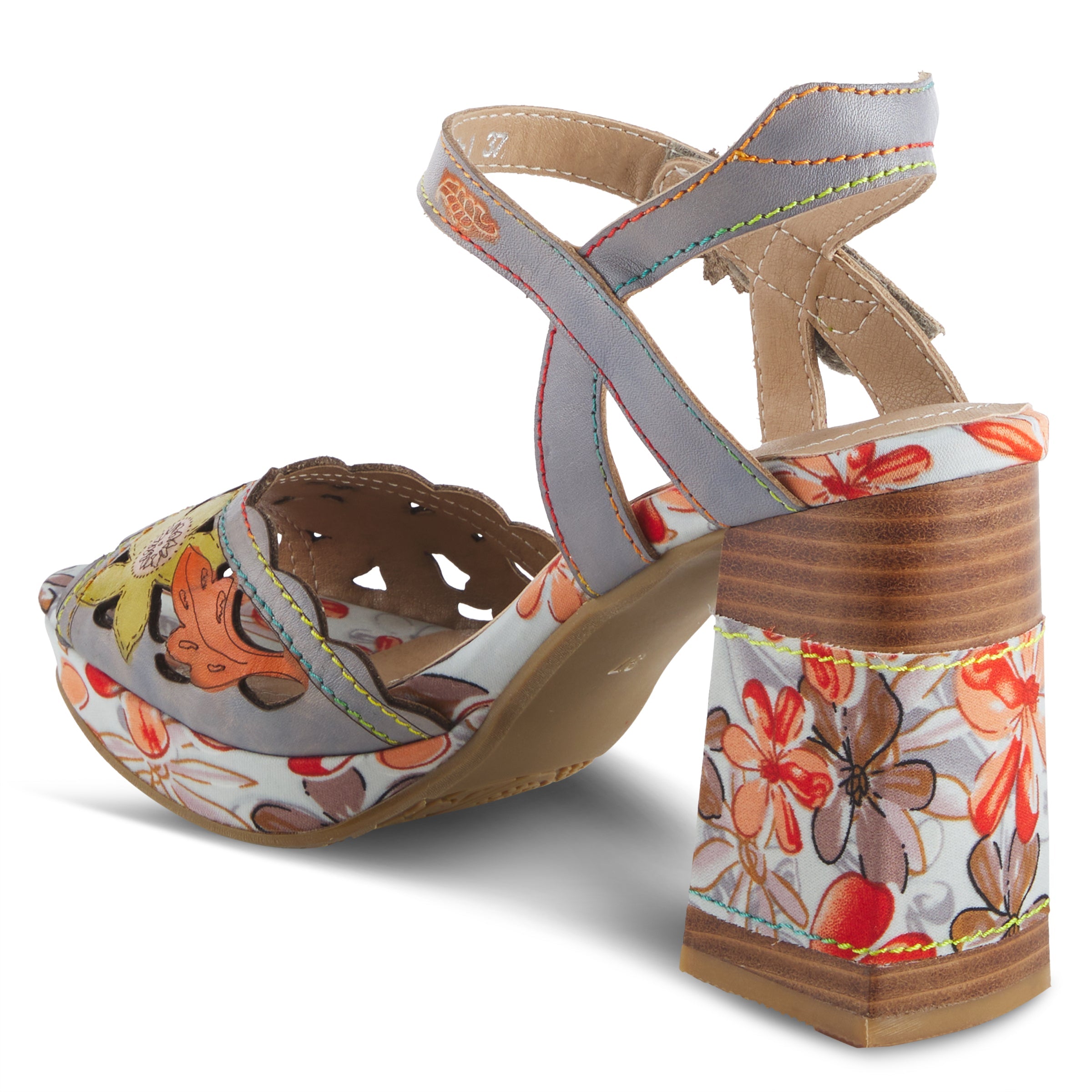 L'Artiste L'ARTISTE AVANTGARDE SANDALS sandal in grey multi with handcrafted leather design