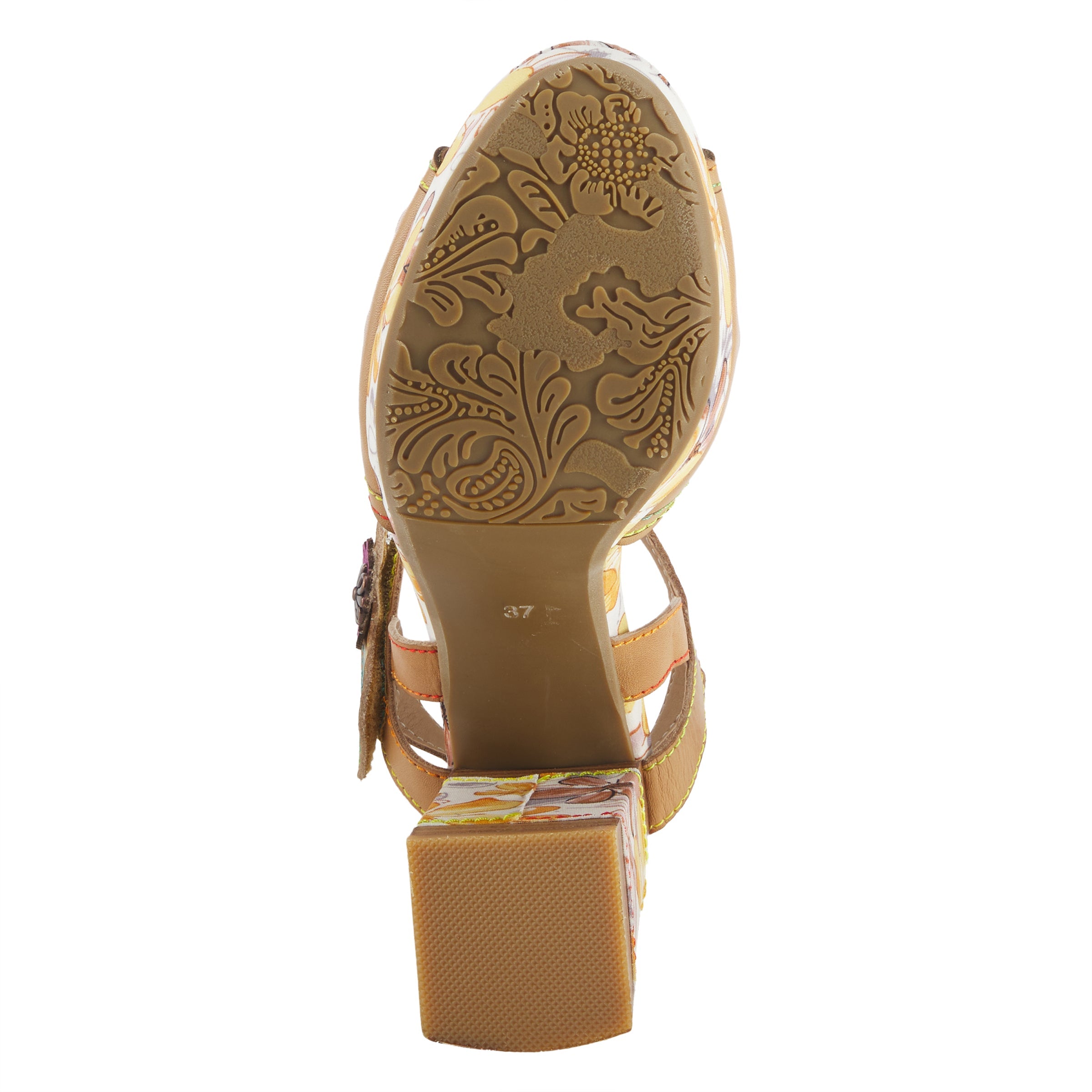 L'Artiste L'ARTISTE AVANTGARDE SANDALS sandal in tan multi with handcrafted leather design