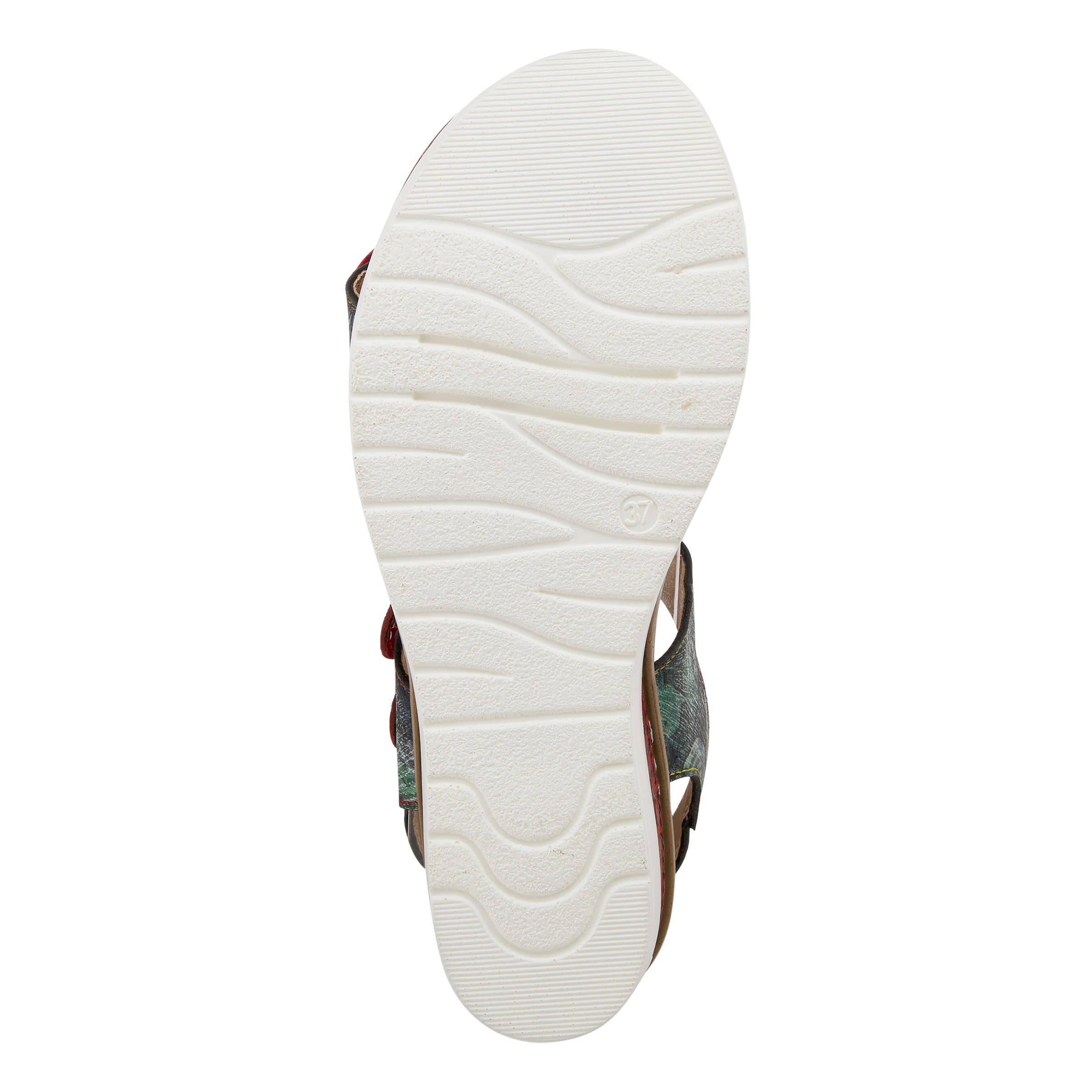 L'Artiste L'Artiste BERYL ANKLE STRAP SANDALS sandal in red multi with handcrafted leather design