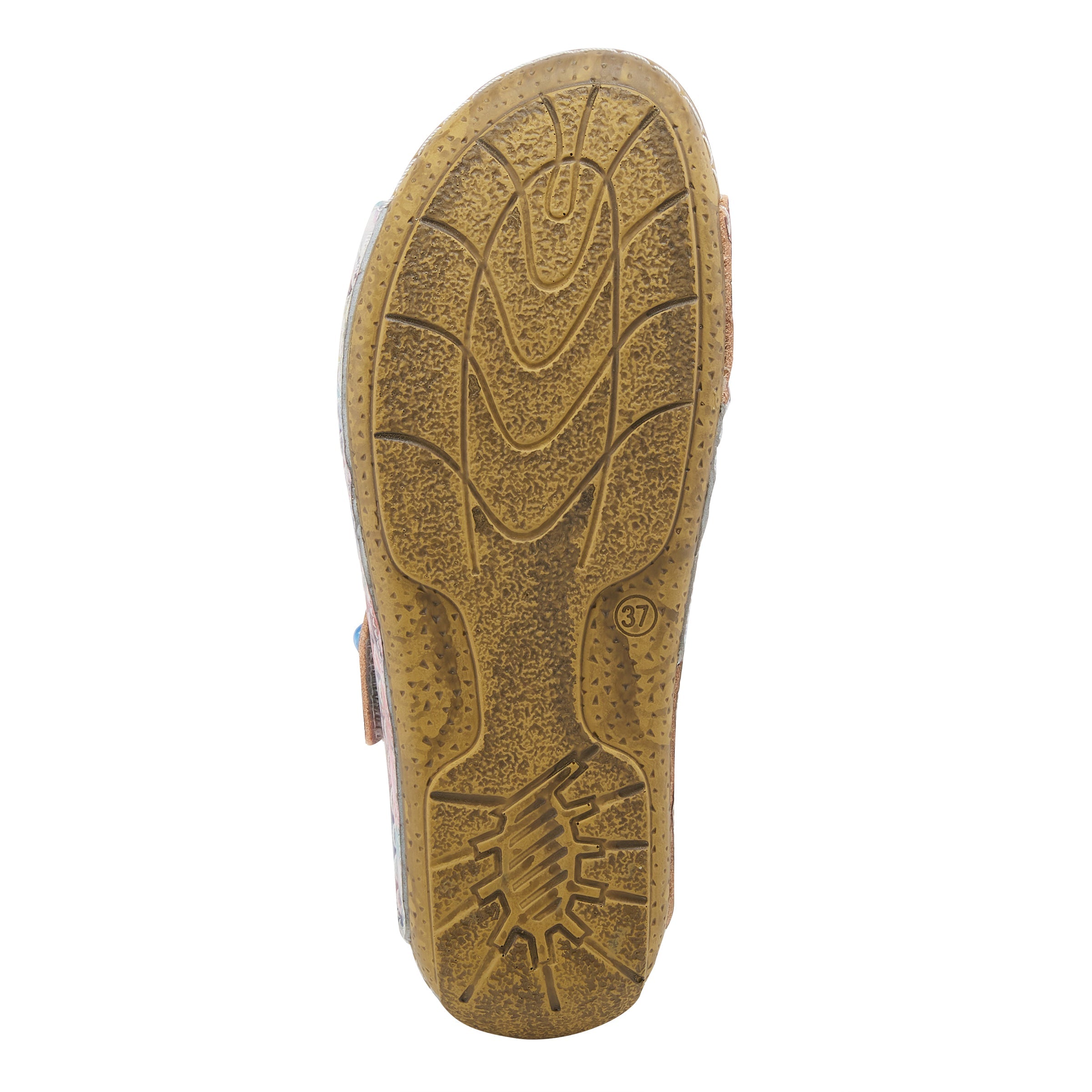 L'Artiste L'ARTISTE CASTLEWALK SLIDE SANDALS sandal in grey multi with handcrafted leather design
