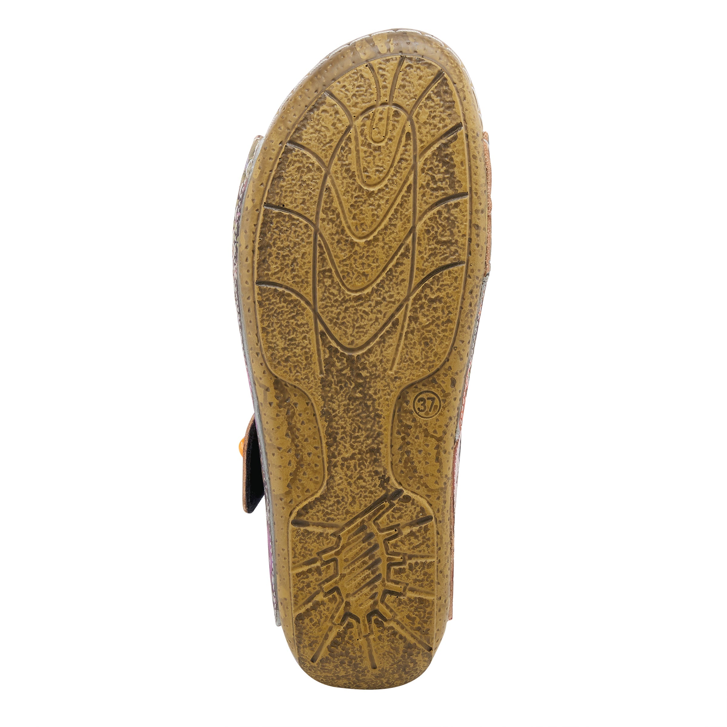 L'Artiste L'ARTISTE CASTLEWALK SLIDE SANDALS sandal in red multi with handcrafted leather design