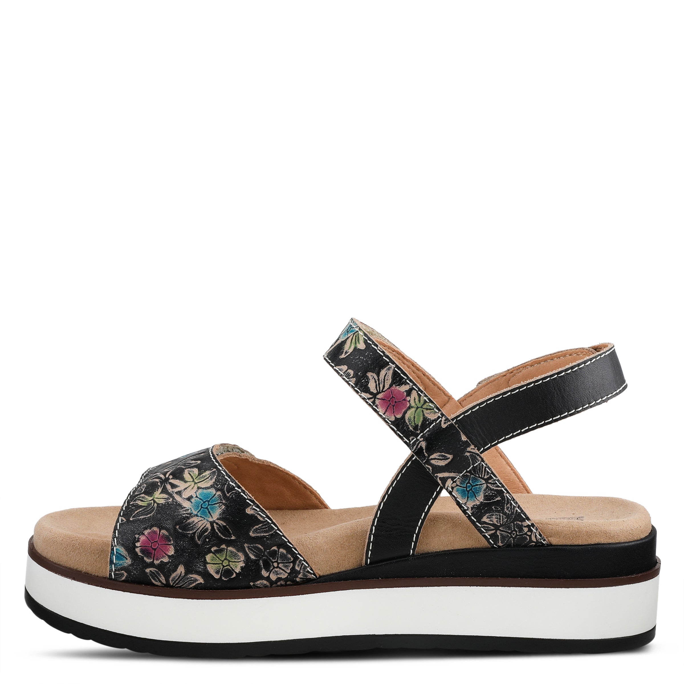 L'Artiste L'ARTISTE CLARA PLATFORM SANDALS sandal in grey multi with handcrafted leather design