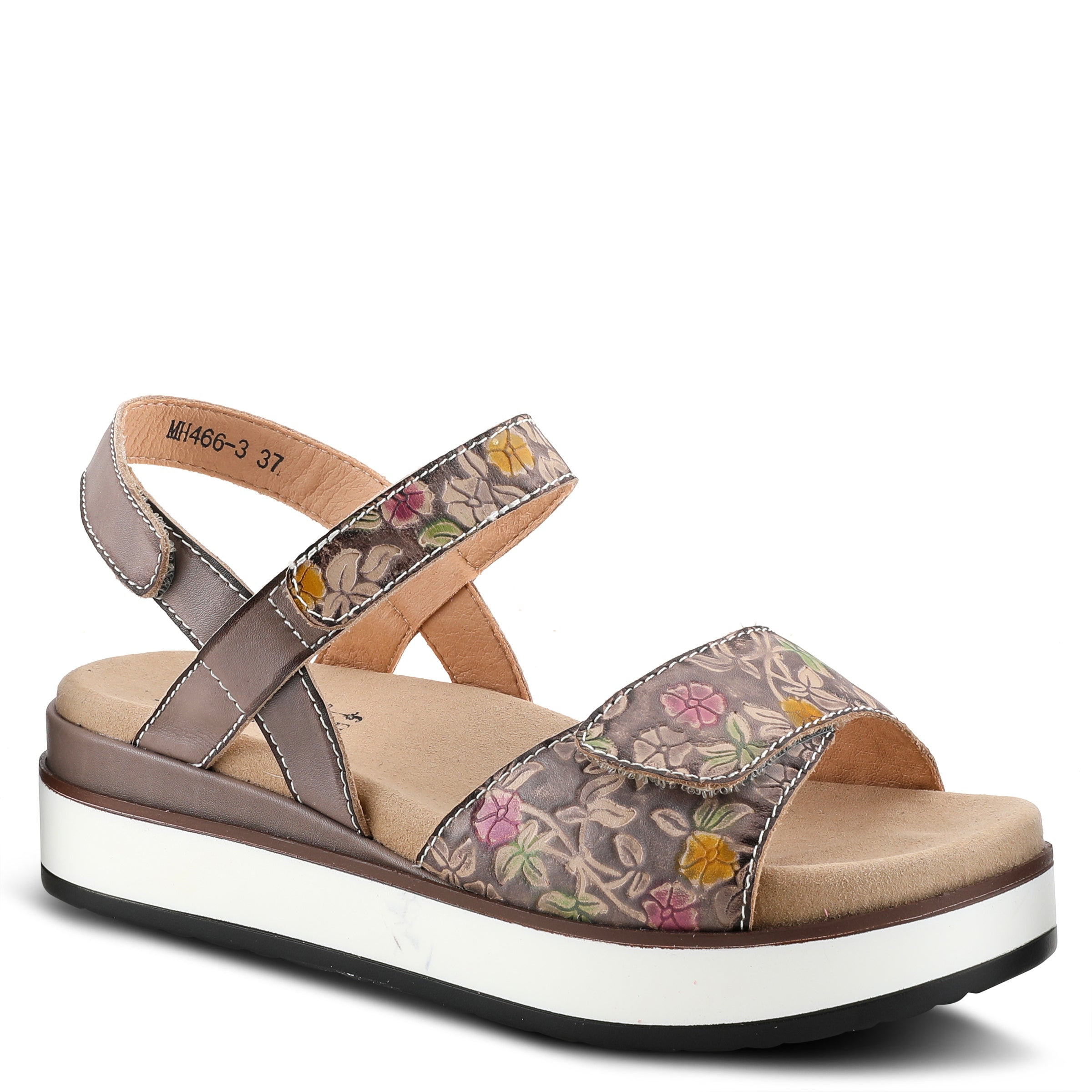 L'Artiste L'ARTISTE CLARA PLATFORM SANDALS sandal in yellow multi with handcrafted leather design