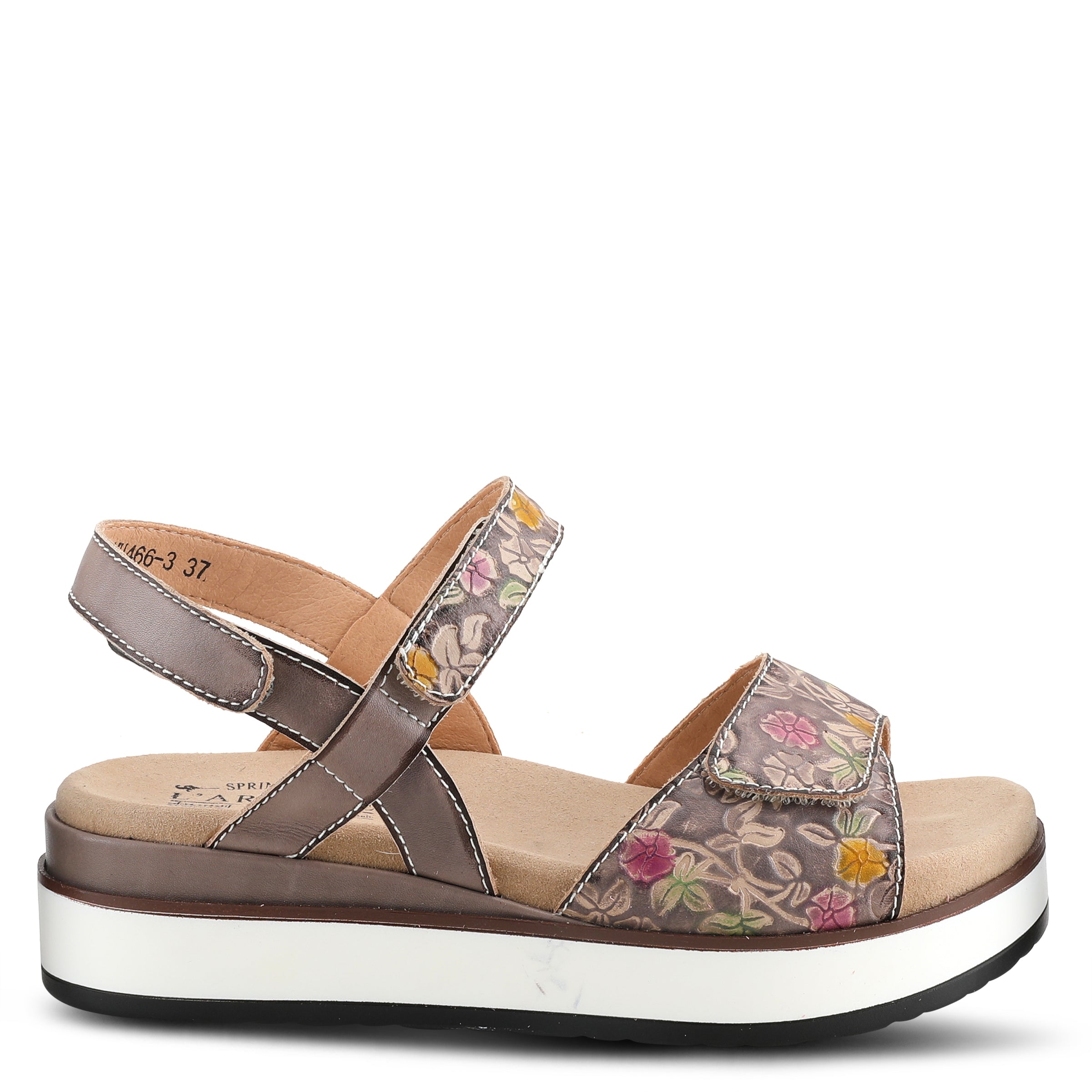 L'Artiste L'ARTISTE CLARA PLATFORM SANDALS sandal in grey multi with handcrafted leather design