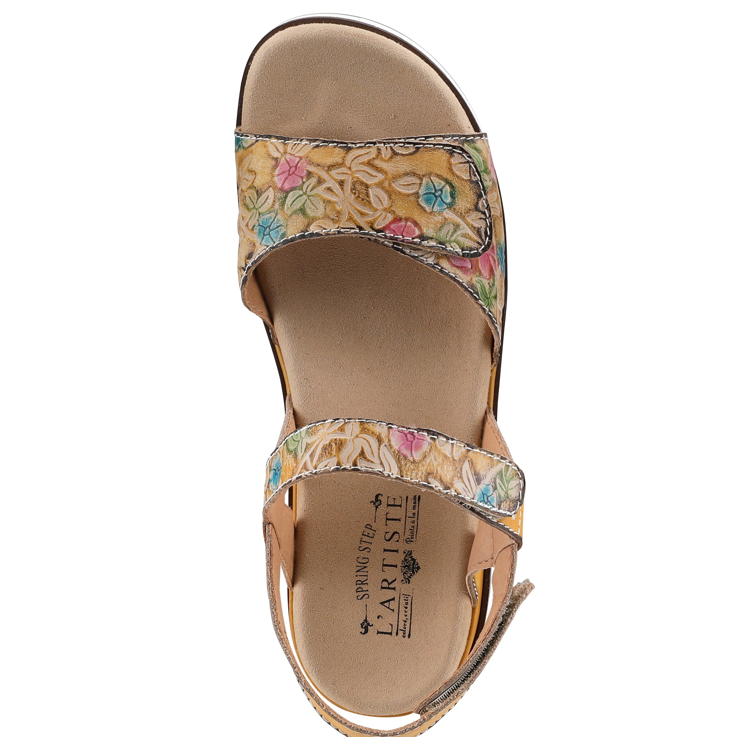 L'Artiste L'ARTISTE CLARA PLATFORM SANDALS sandal in yellow multi with handcrafted leather design