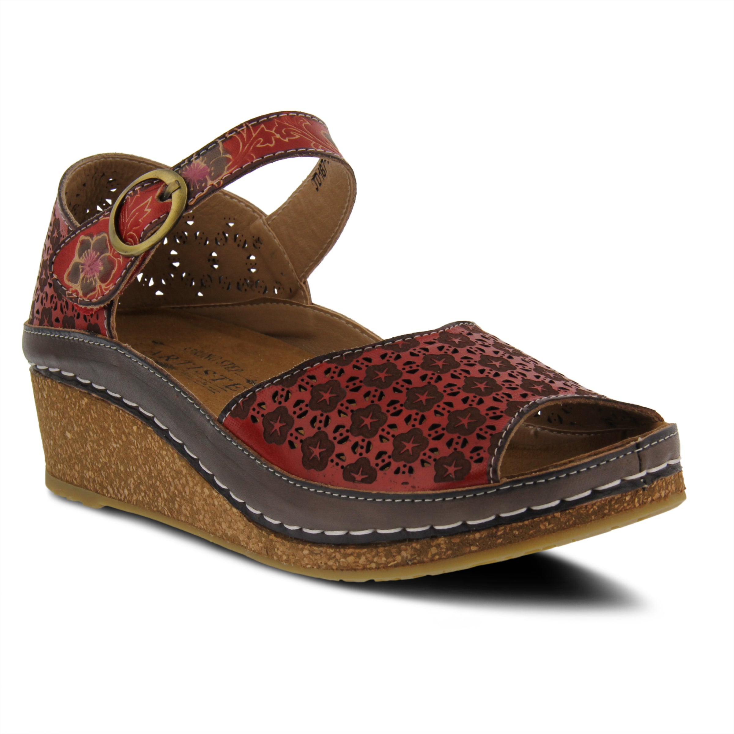 L'Artiste L'ARTISTE DELPHIA ANKLE STRAP SANDAL sandal in lime with handcrafted leather design