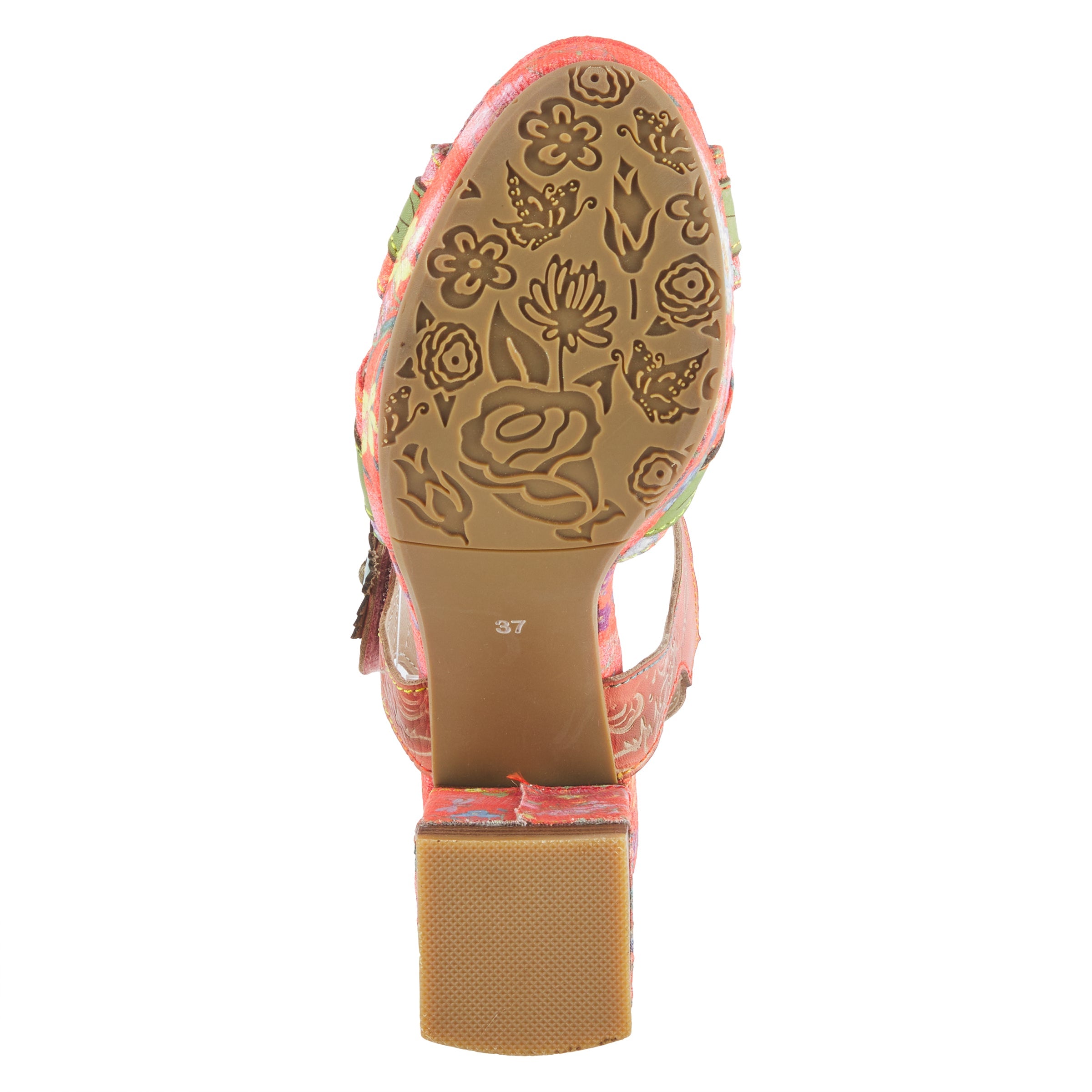 L'Artiste L'ARTISTE FABULOSO SANDALS sandal in orange multi with handcrafted leather design