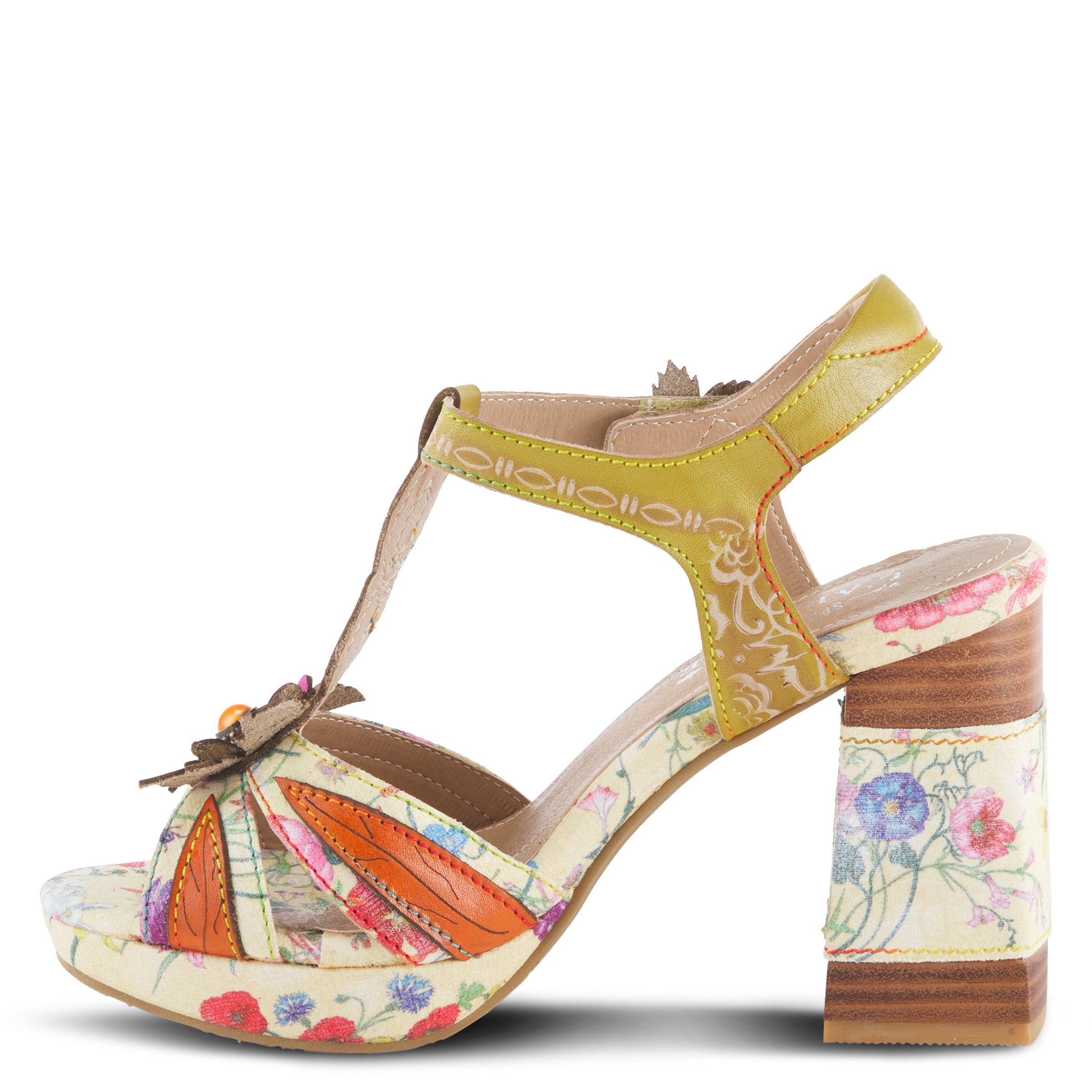 L'Artiste L'ARTISTE FABULOSO SANDALS sandal in yellow multi with handcrafted leather design