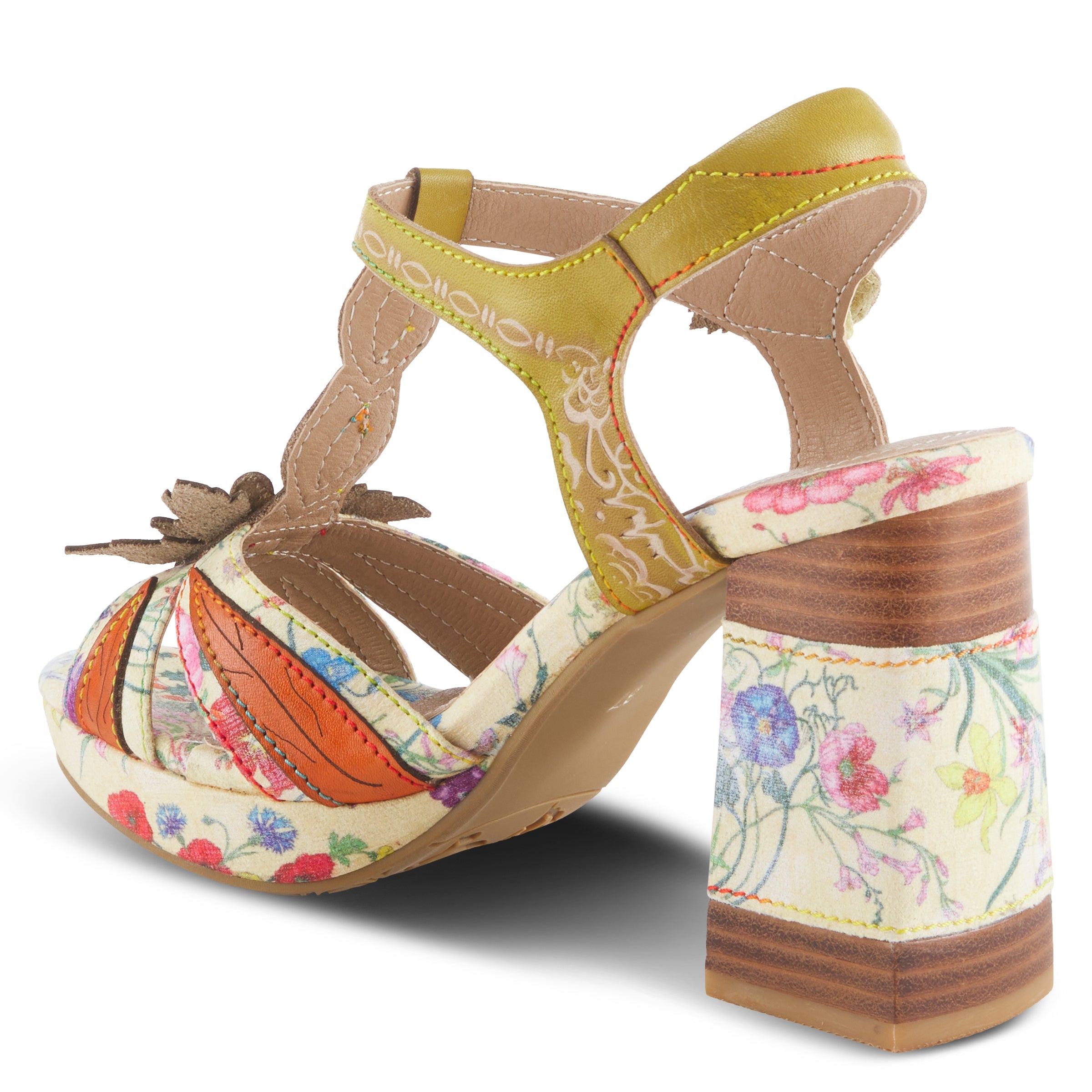 L'Artiste L'ARTISTE FABULOSO SANDALS sandal in yellow multi with handcrafted leather design