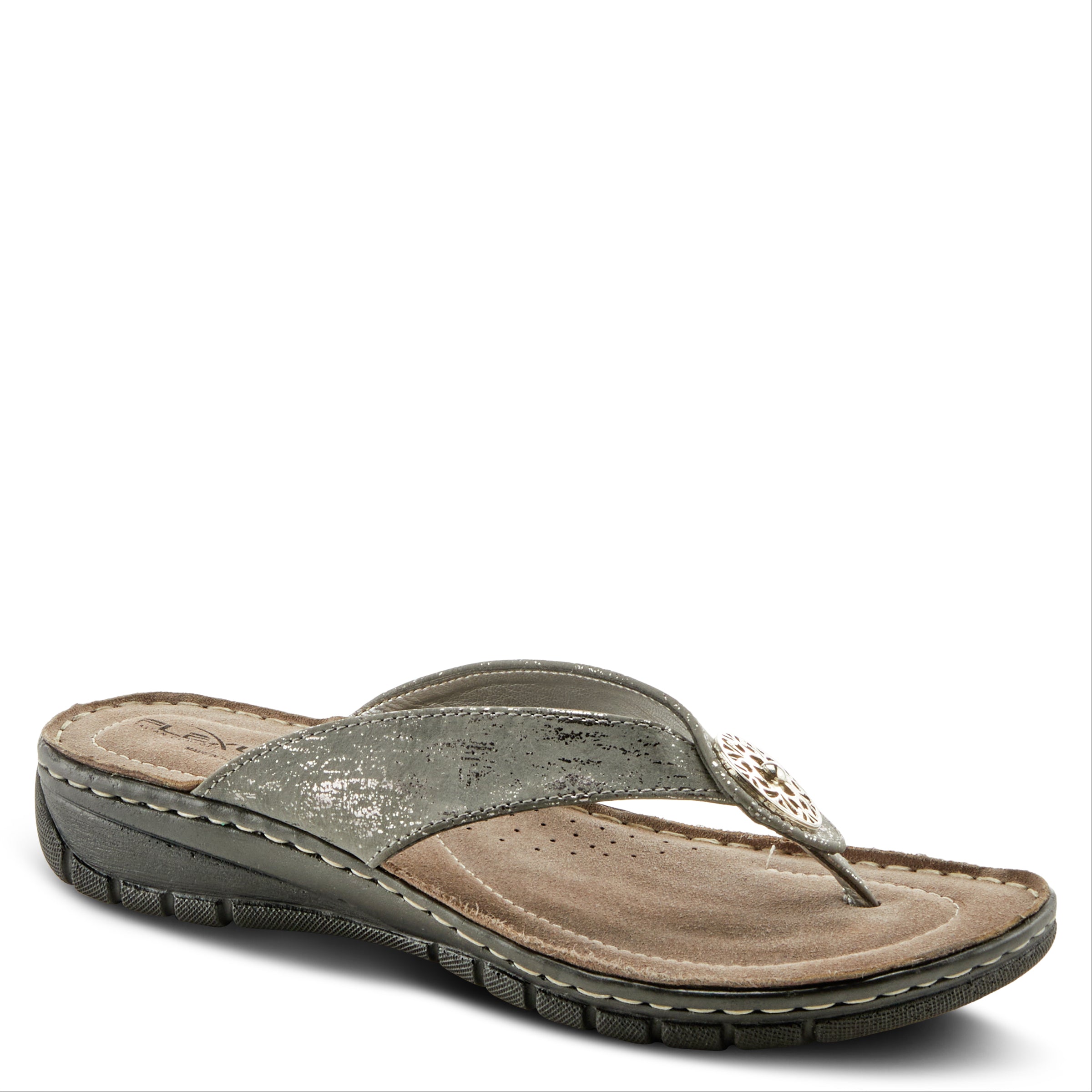 Flexus FLEXUS FAIA SLIDE SANDALS sandal in charcoal with flexible sole