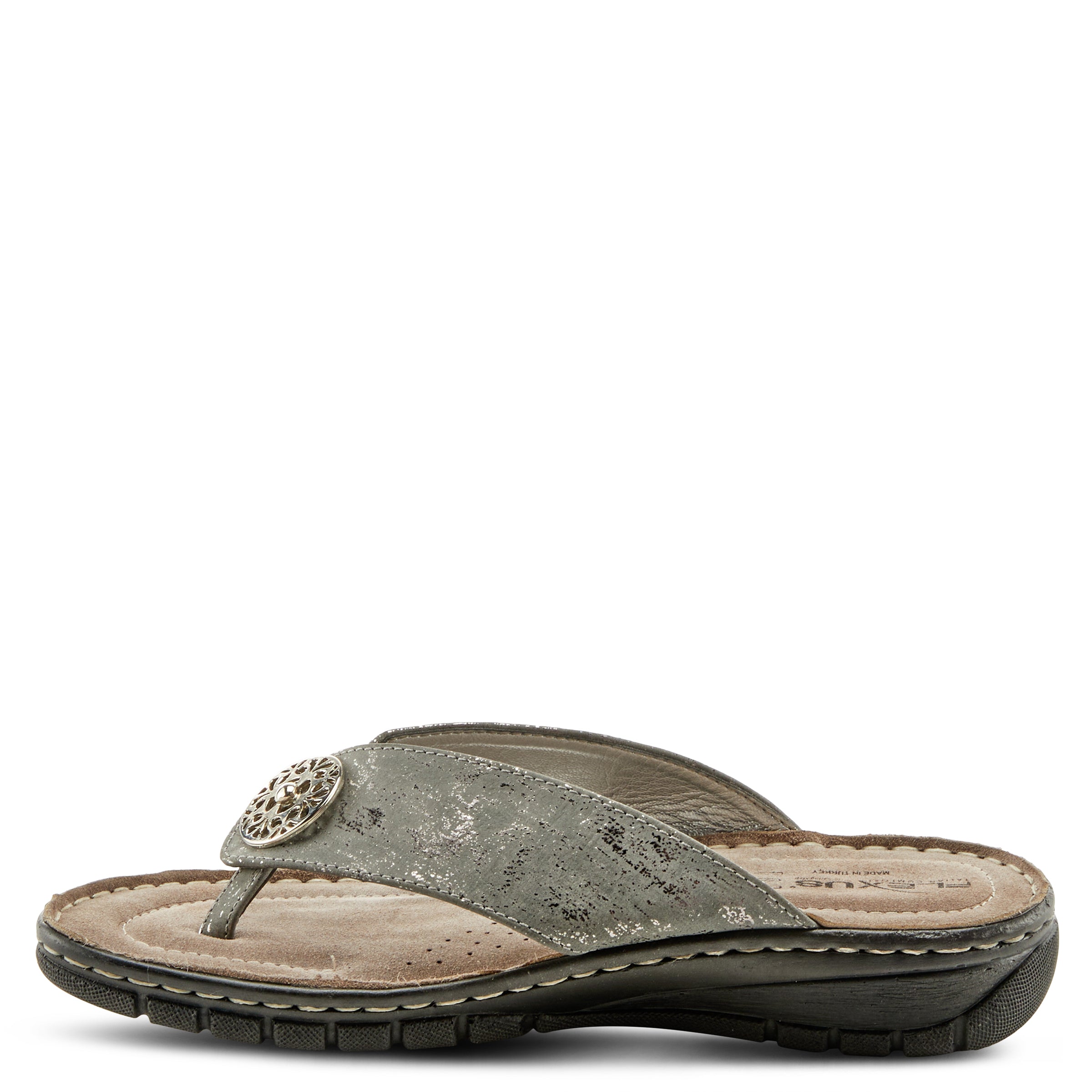 Flexus FLEXUS FAIA SLIDE SANDALS sandal in charcoal with flexible sole