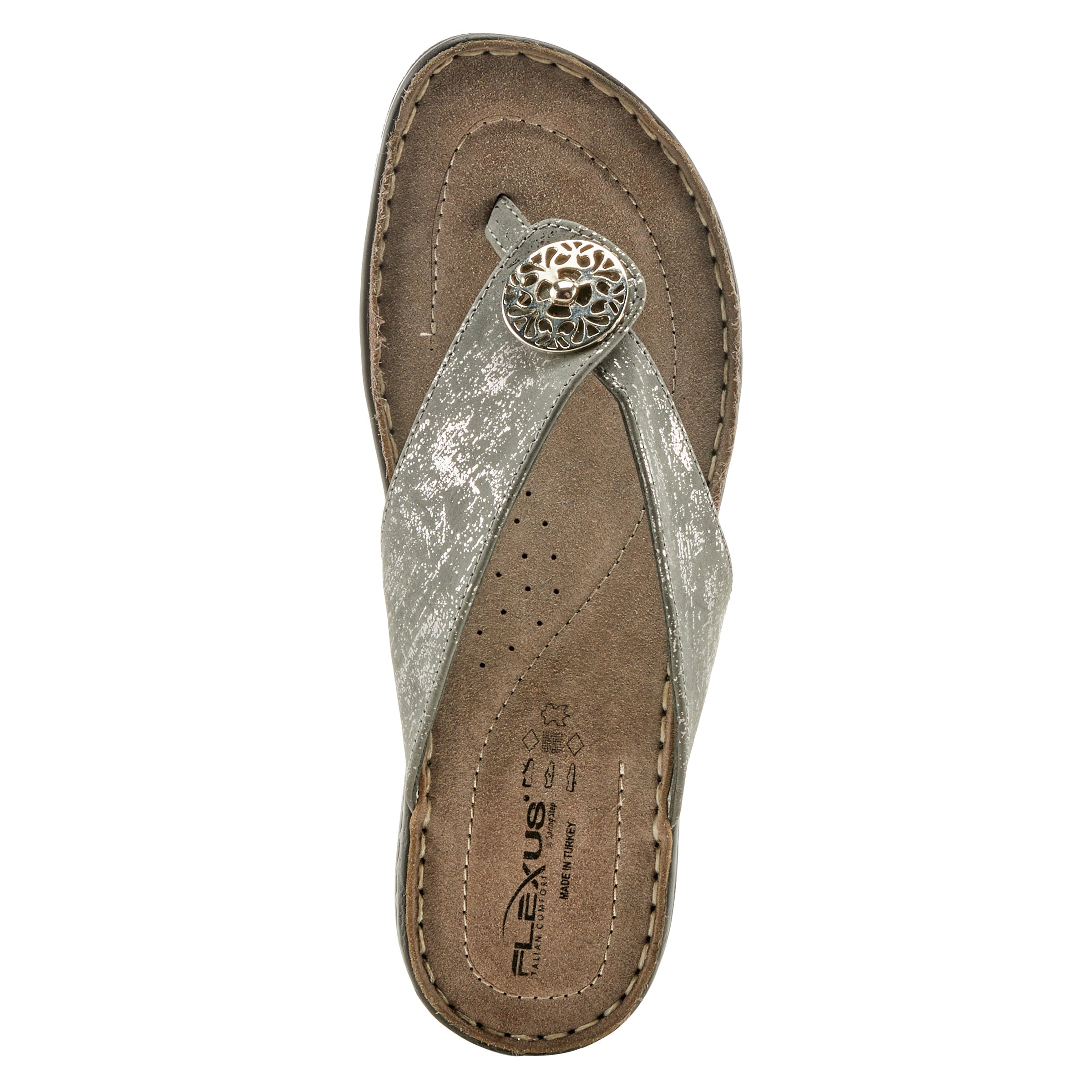 Flexus FLEXUS FAIA SLIDE SANDALS sandal in charcoal with flexible sole