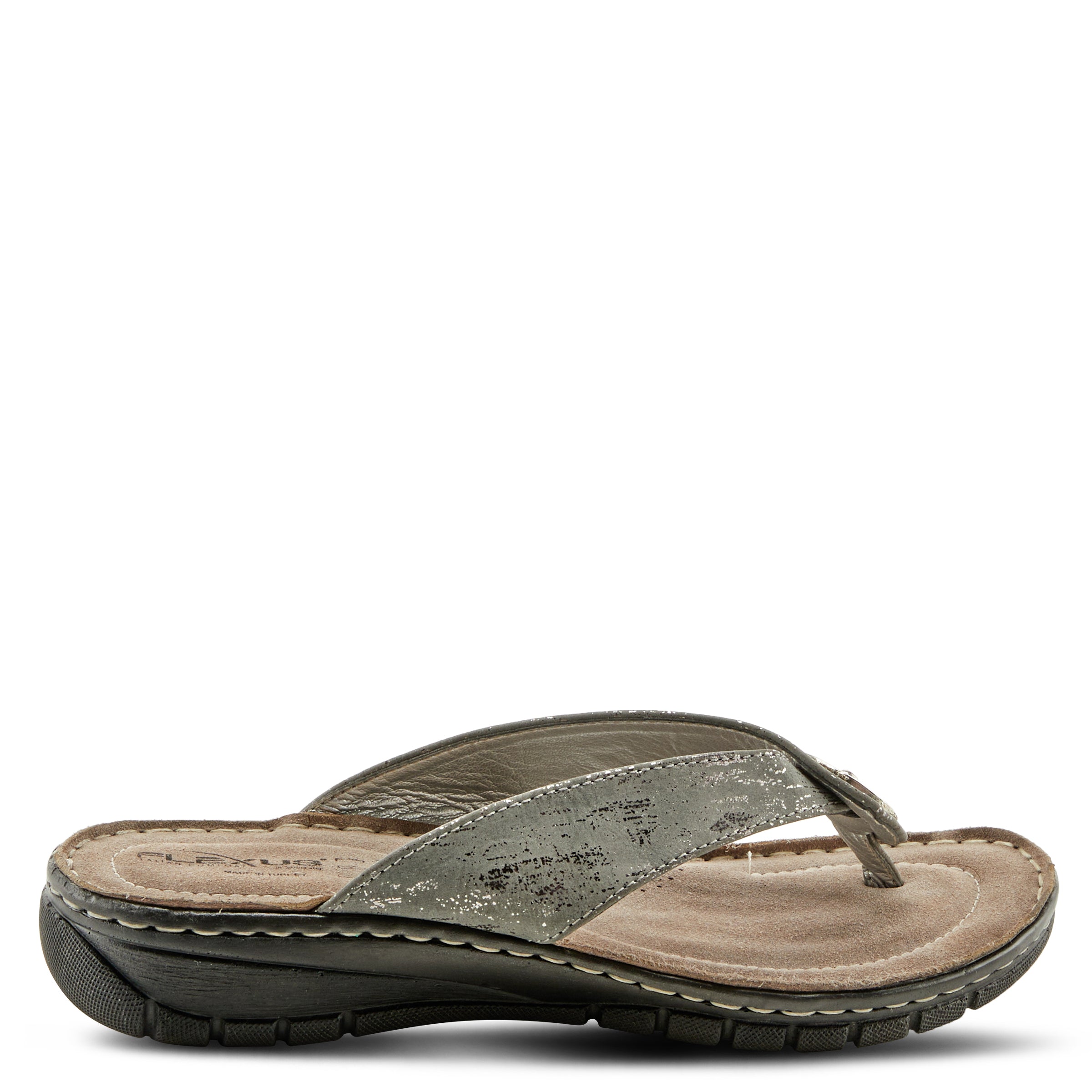 Flexus FLEXUS FAIA SLIDE SANDALS sandal in charcoal with flexible sole