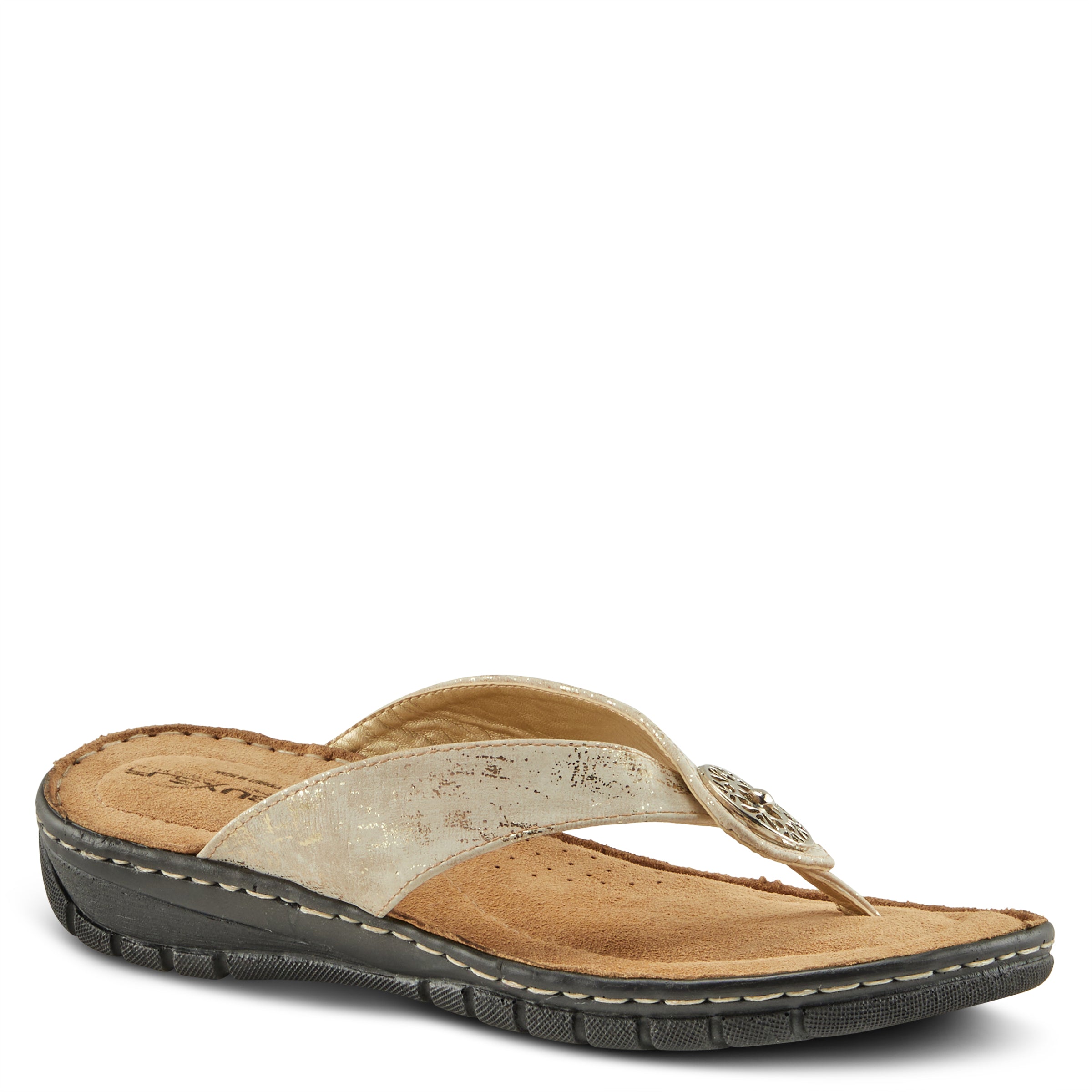 Flexus FLEXUS FAIA SLIDE SANDALS sandal in gold with flexible sole