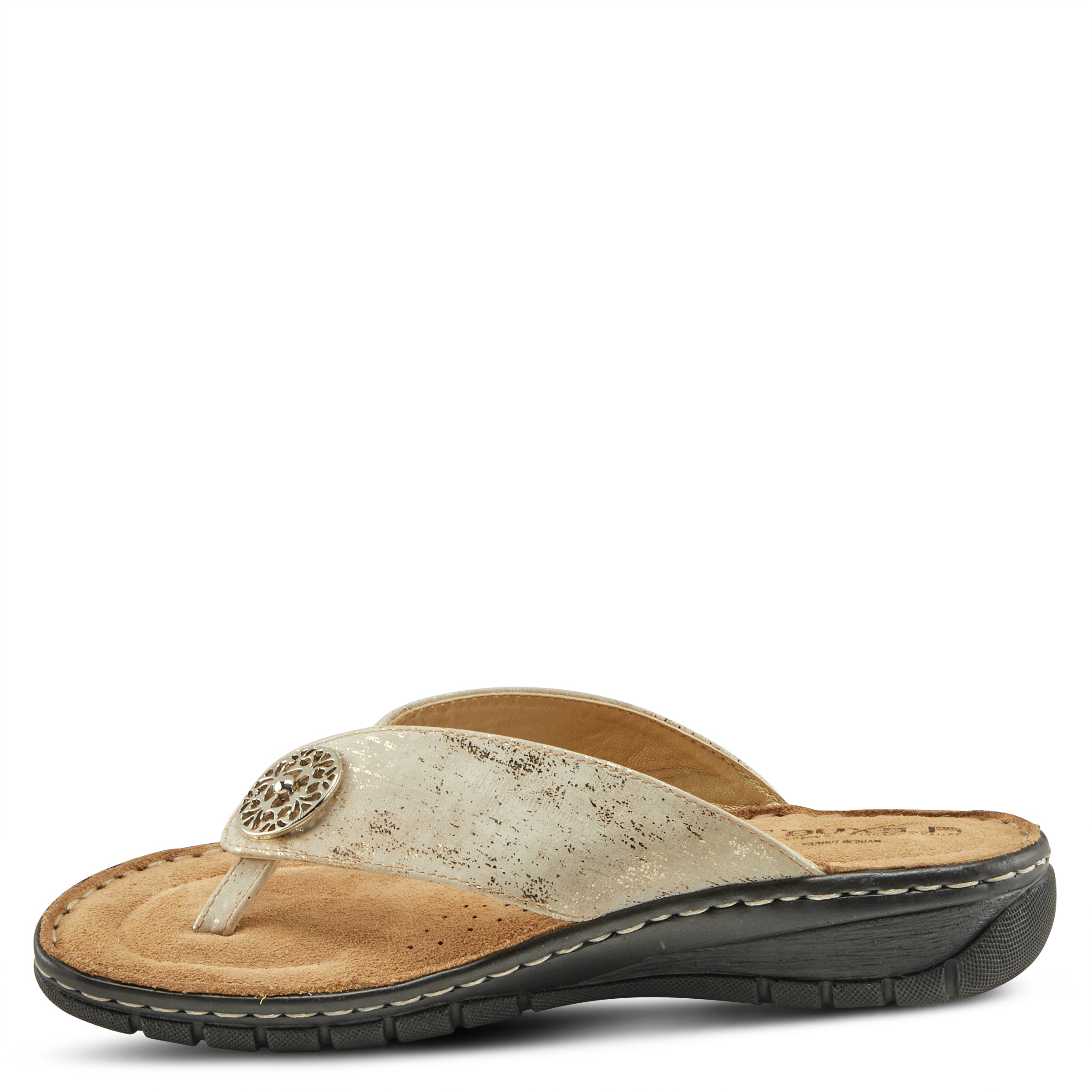 Flexus FLEXUS FAIA SLIDE SANDALS sandal in gold with flexible sole