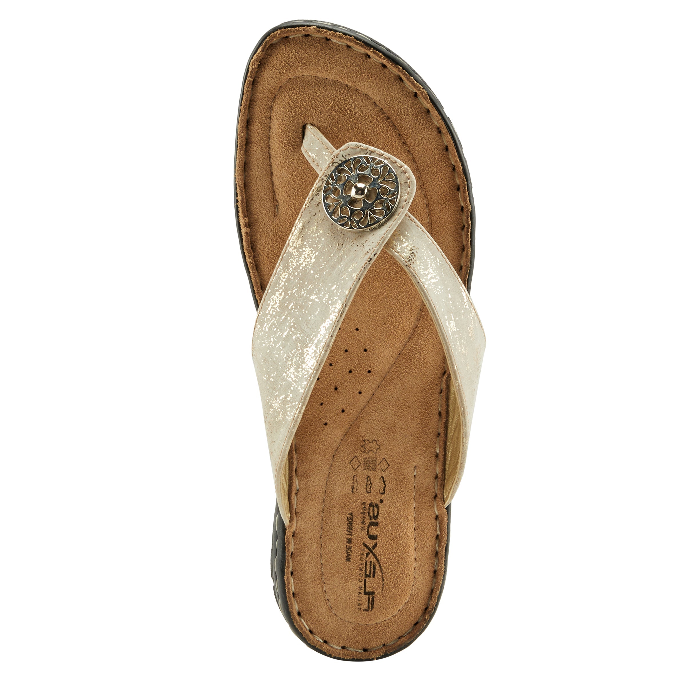 Flexus FLEXUS FAIA SLIDE SANDALS sandal in gold with flexible sole