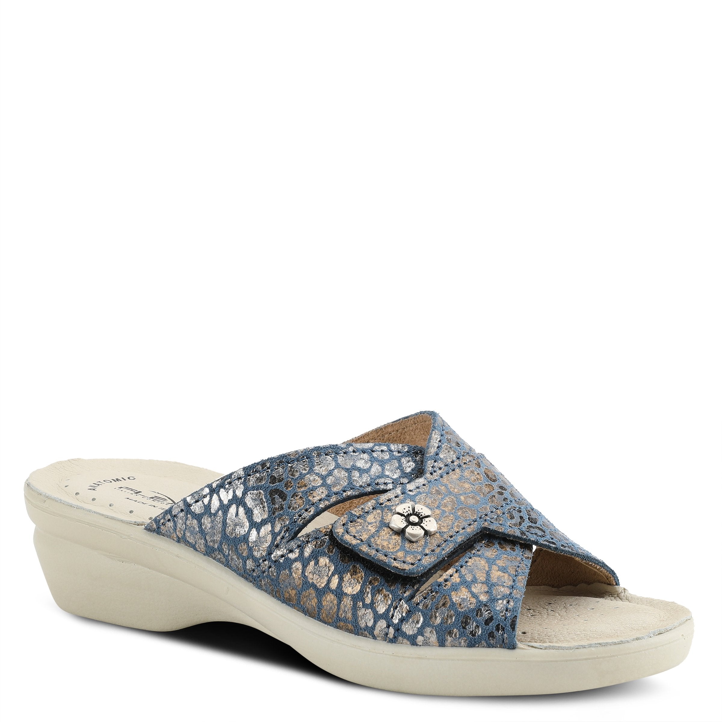 Flexus FLEXUS FEDAME SLIDE SANDAL sandal in blue suede with flexible sole