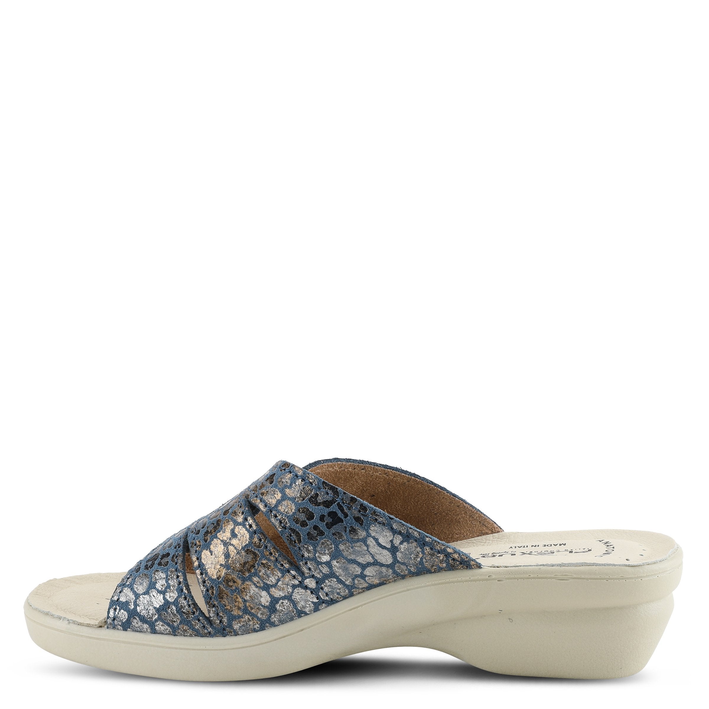 Flexus FLEXUS FEDAME SLIDE SANDAL sandal in blue suede with flexible sole