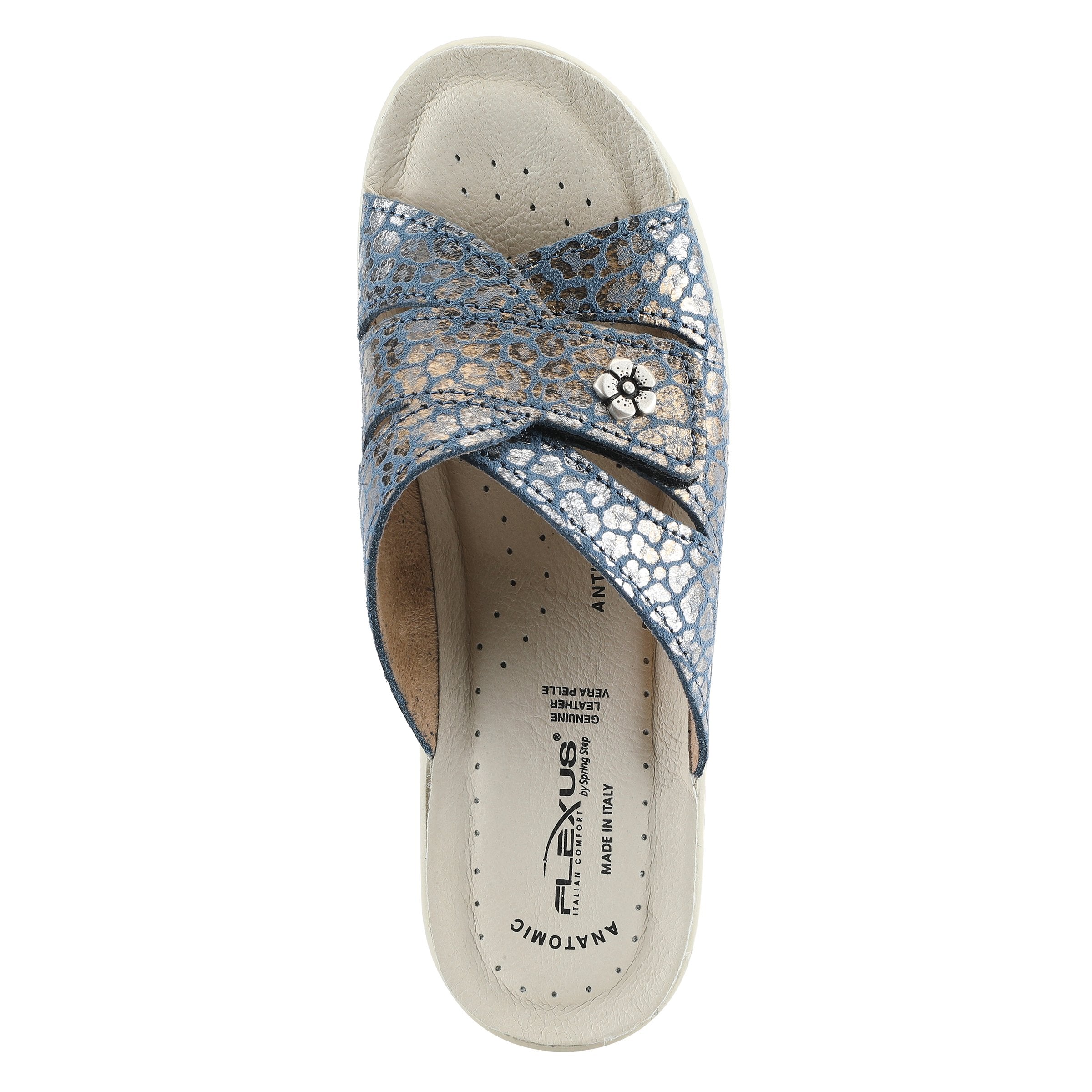 Flexus FLEXUS FEDAME SLIDE SANDAL sandal in blue suede with flexible sole
