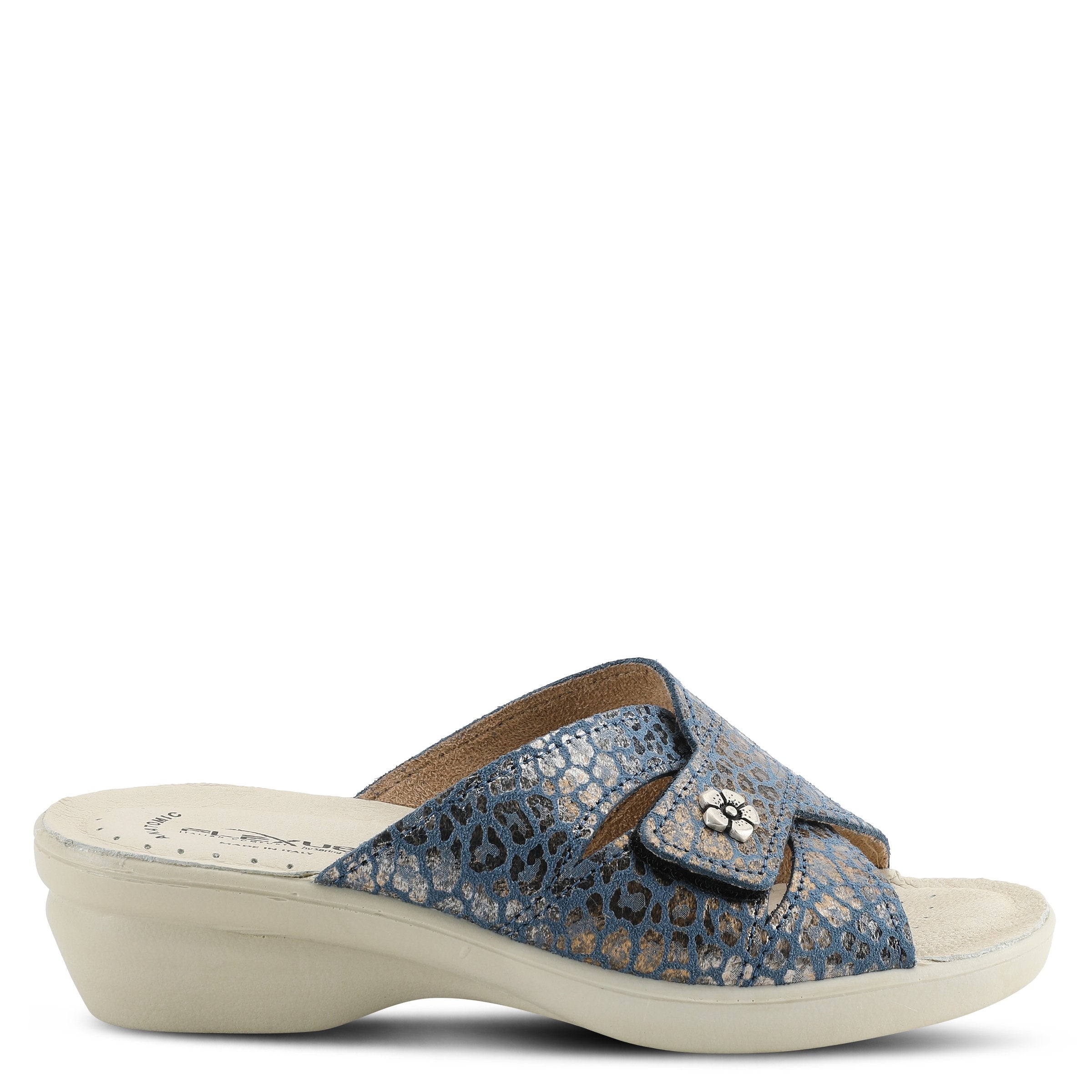 Flexus FLEXUS FEDAME SLIDE SANDAL sandal in blue suede with flexible sole