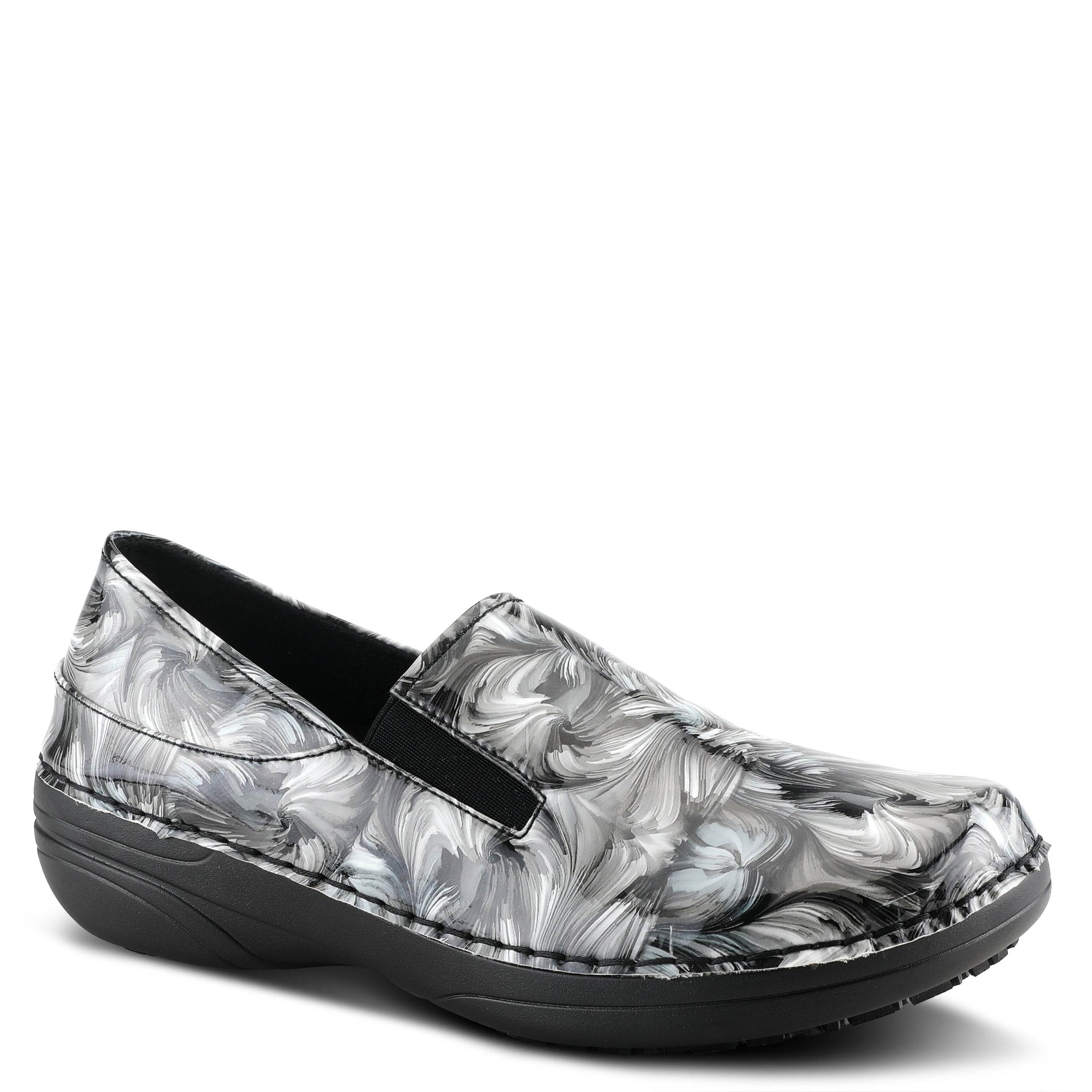 Spring Step Professional SPRING STEP PROFESSIONAL FERRARA-FLOW SLIP-ON SHOES slip-on shoe in blue multi with slip-resistant outsole