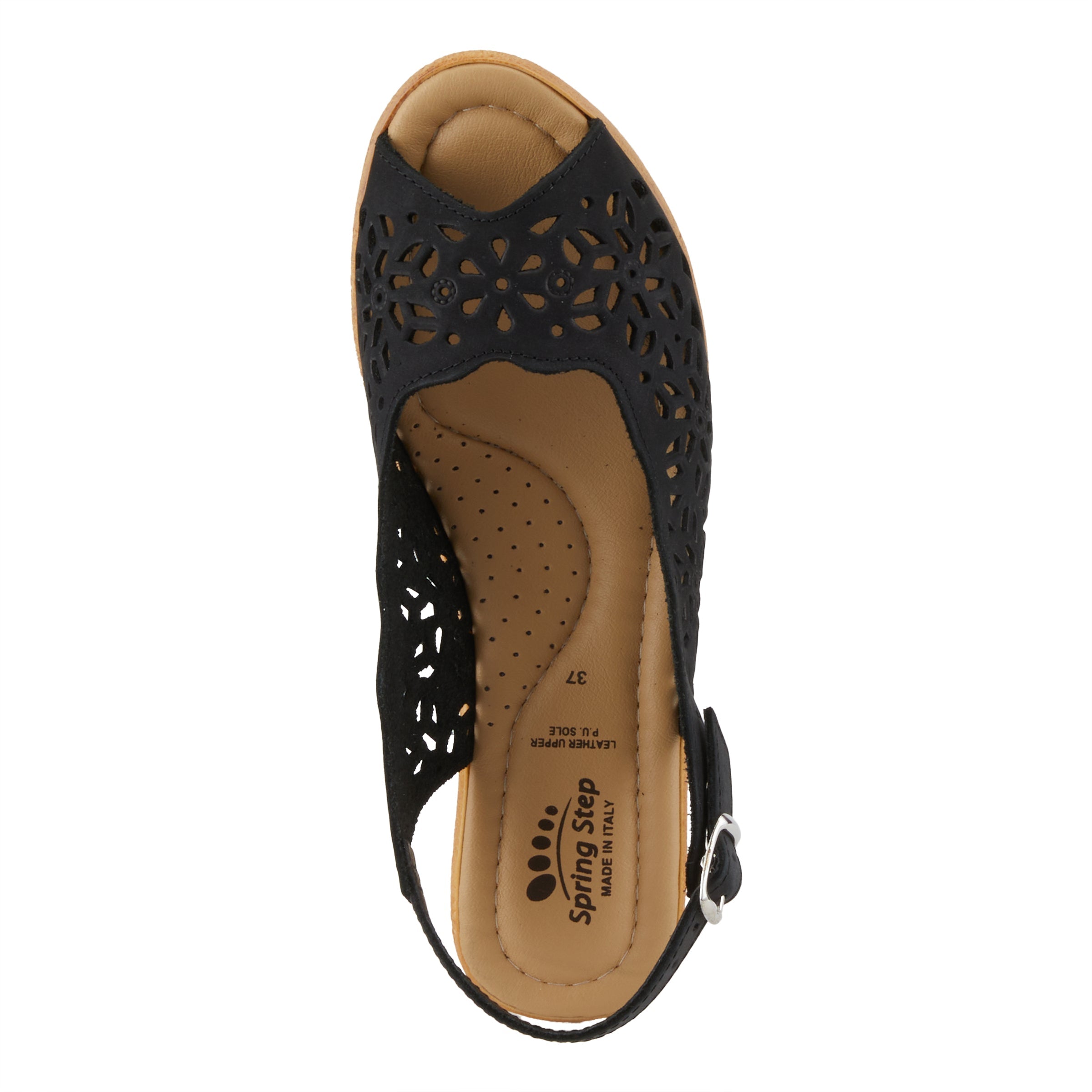 Spring Step SPRING STEP FOOTSIE SLINGBACK SANDALS sandal in black nubuck with comfortable everyday design