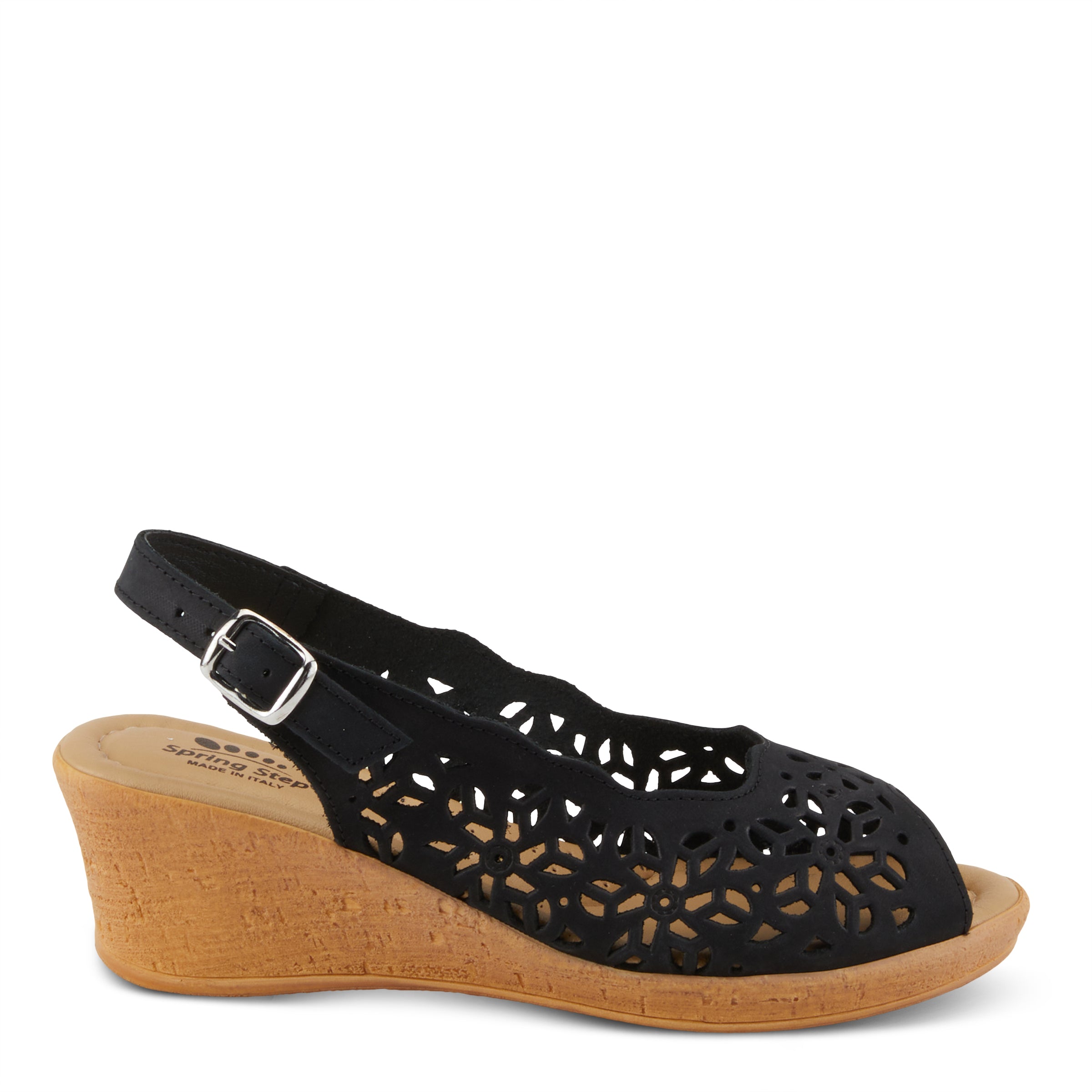 Spring Step SPRING STEP FOOTSIE SLINGBACK SANDALS sandal in black nubuck with comfortable everyday design