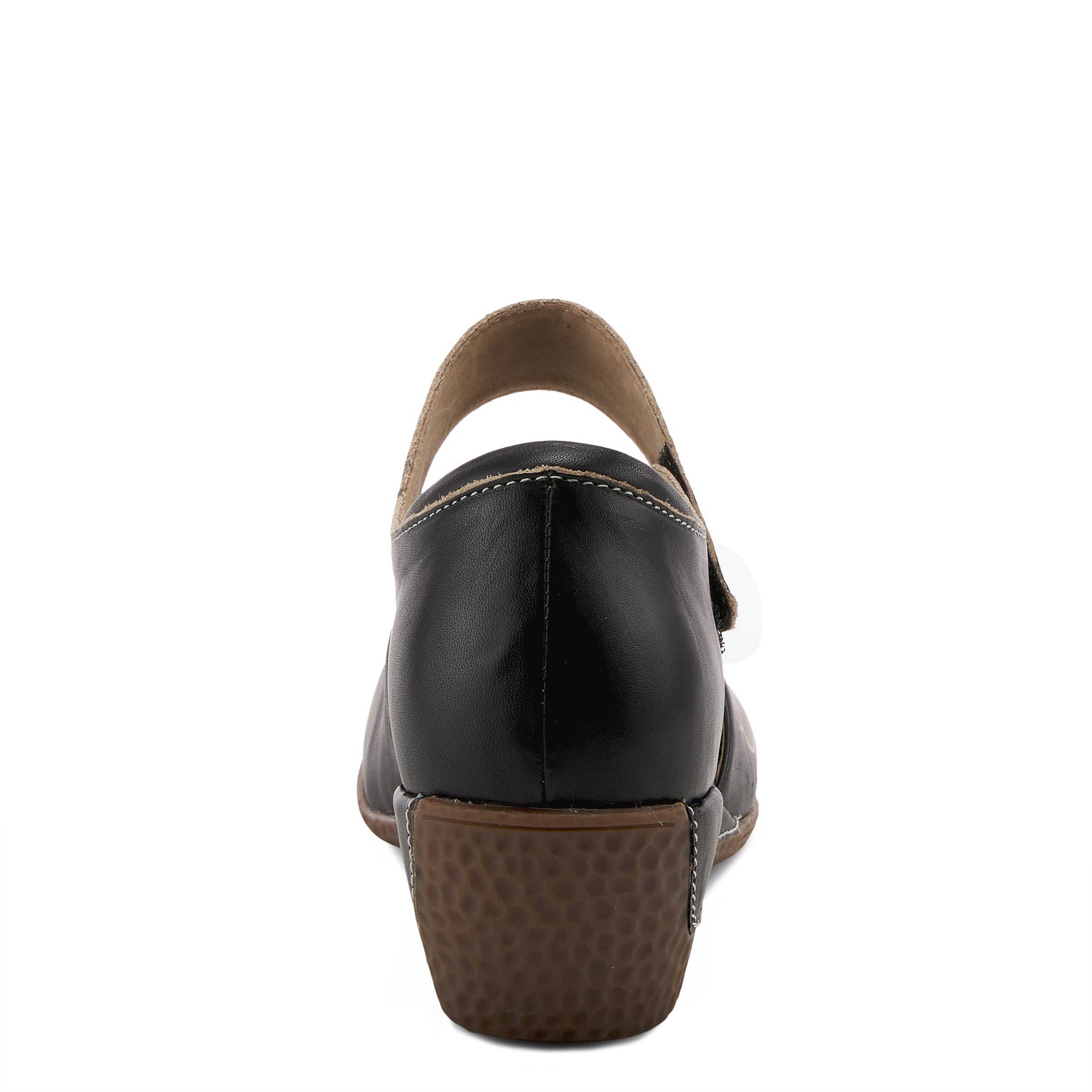 L'Artiste L'ARTISTE GLOSS-LILIPAD MARY JANE SHOES shoe in black with handcrafted leather design
