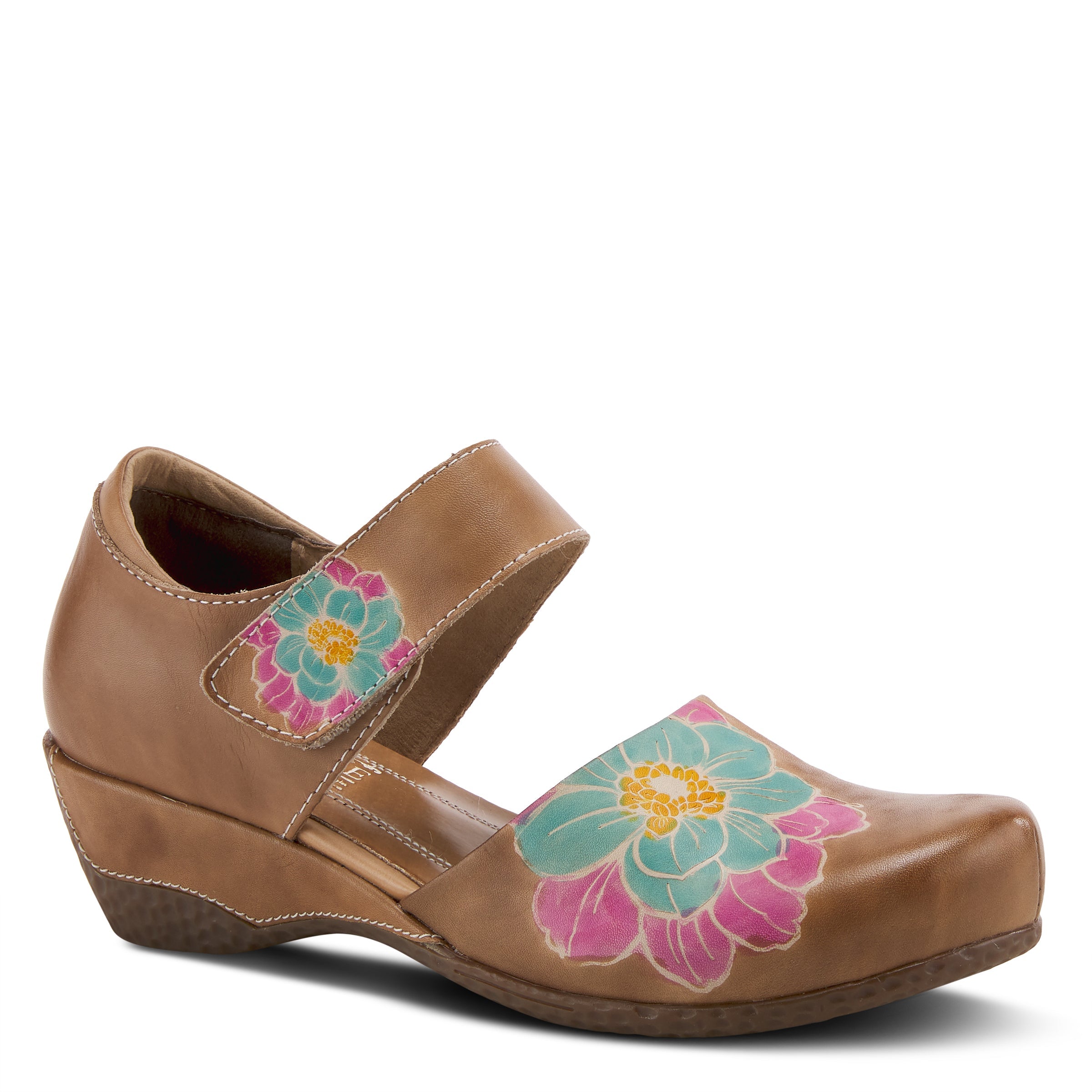 L'Artiste L'ARTISTE GLOSS-LILIPAD MARY JANE SHOES shoe in navy with handcrafted leather design