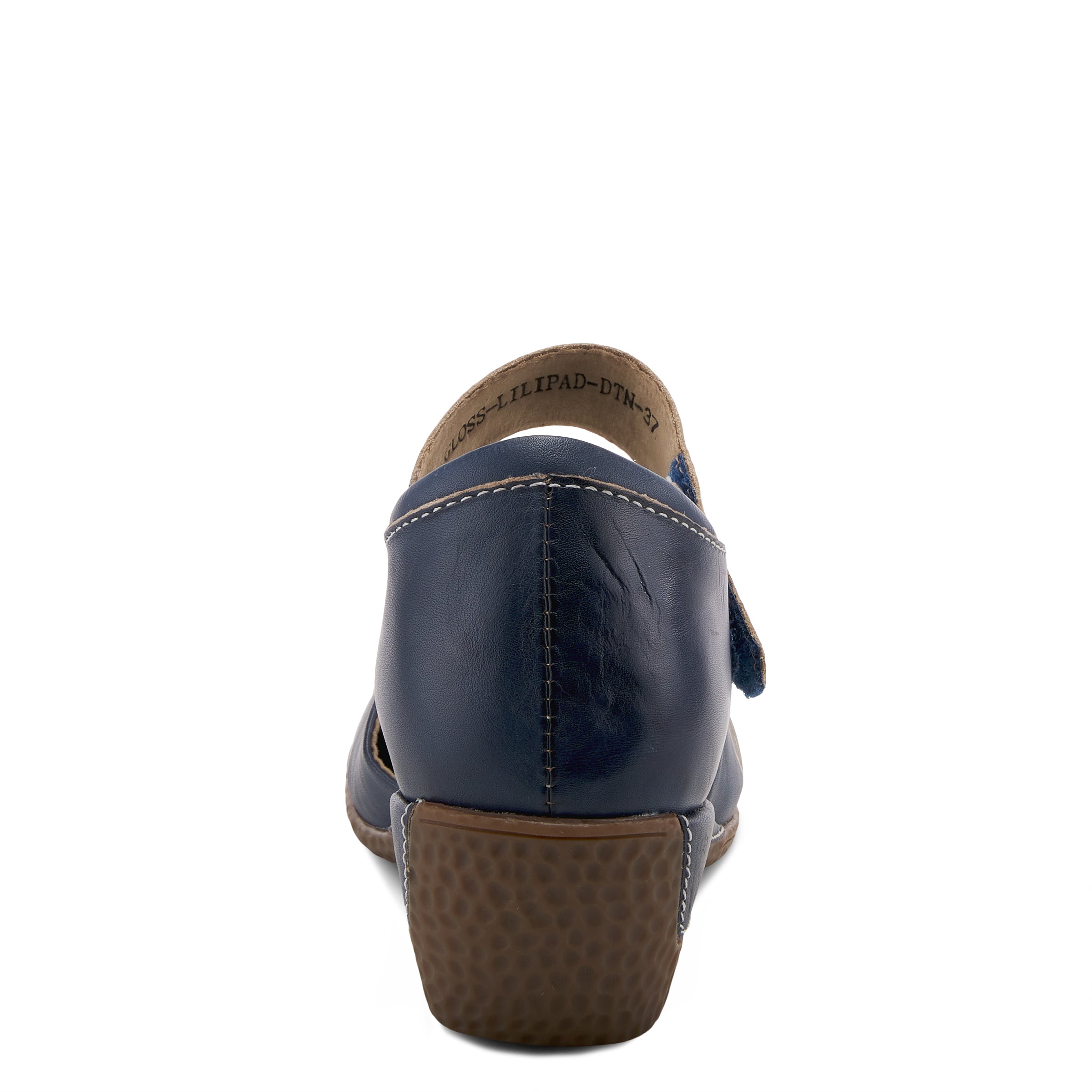 L'Artiste L'ARTISTE GLOSS-LILIPAD MARY JANE SHOES shoe in navy with handcrafted leather design