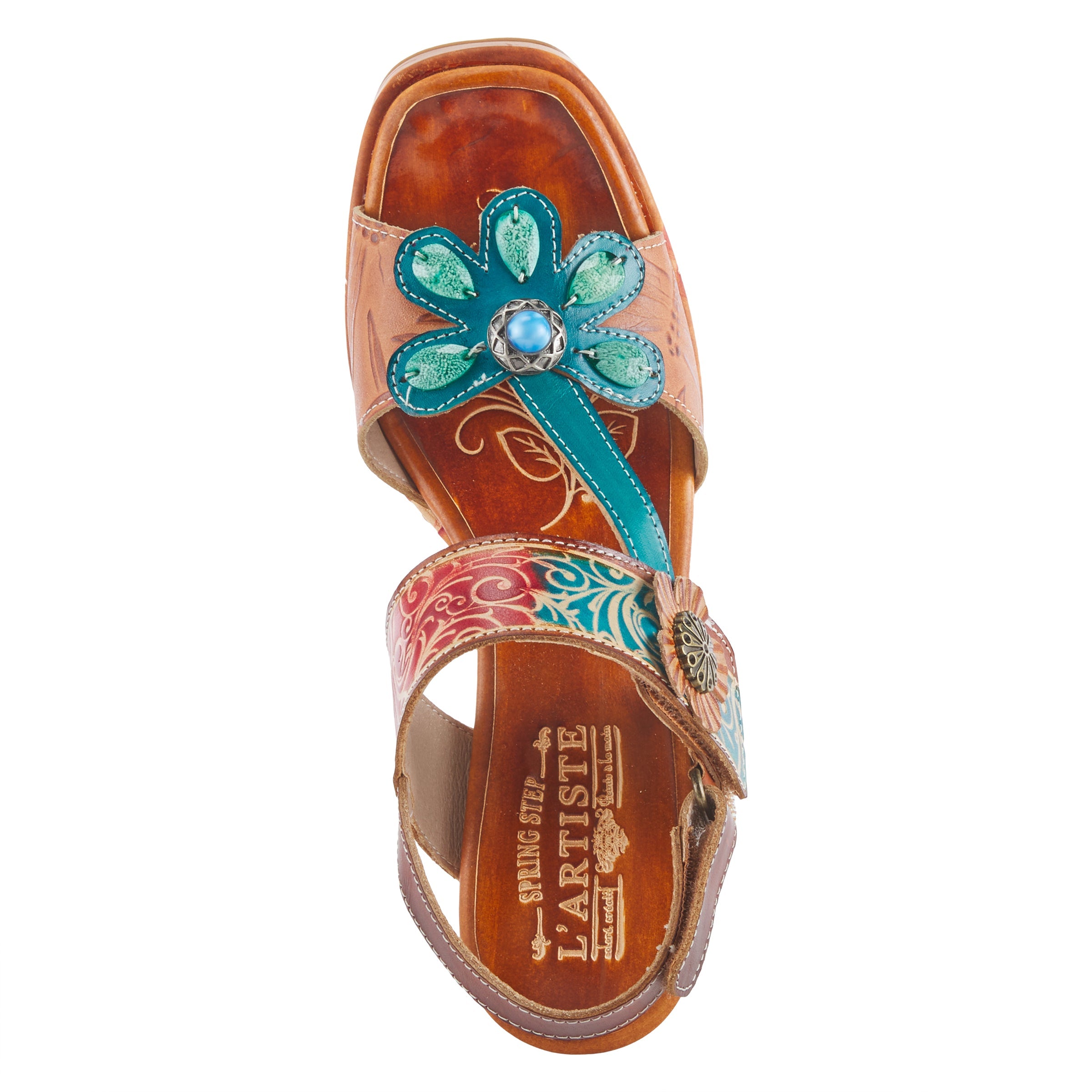 L'Artiste L'ARTISTE GOMMA SANDALS sandal in camel multi with handcrafted leather design