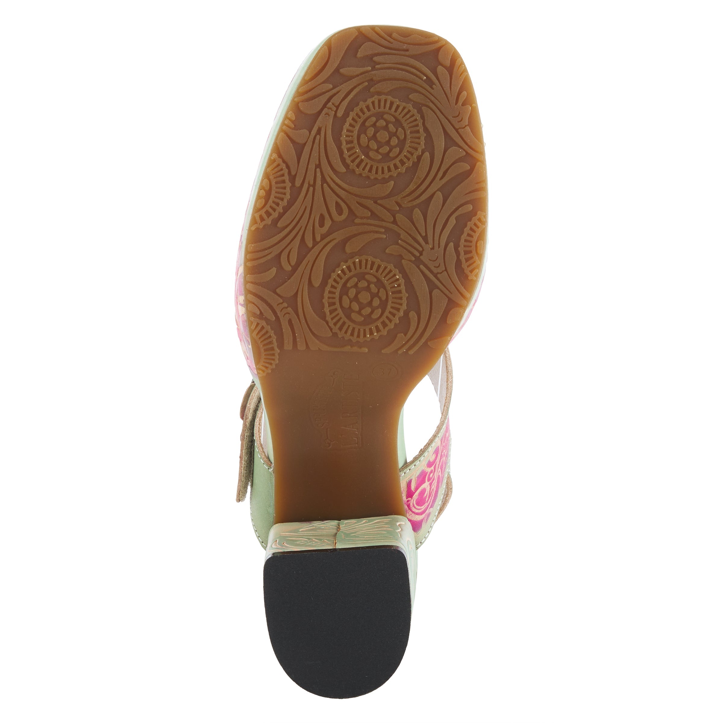 L'Artiste L'ARTISTE GOMMA SANDALS sandal in mint green multi with handcrafted leather design