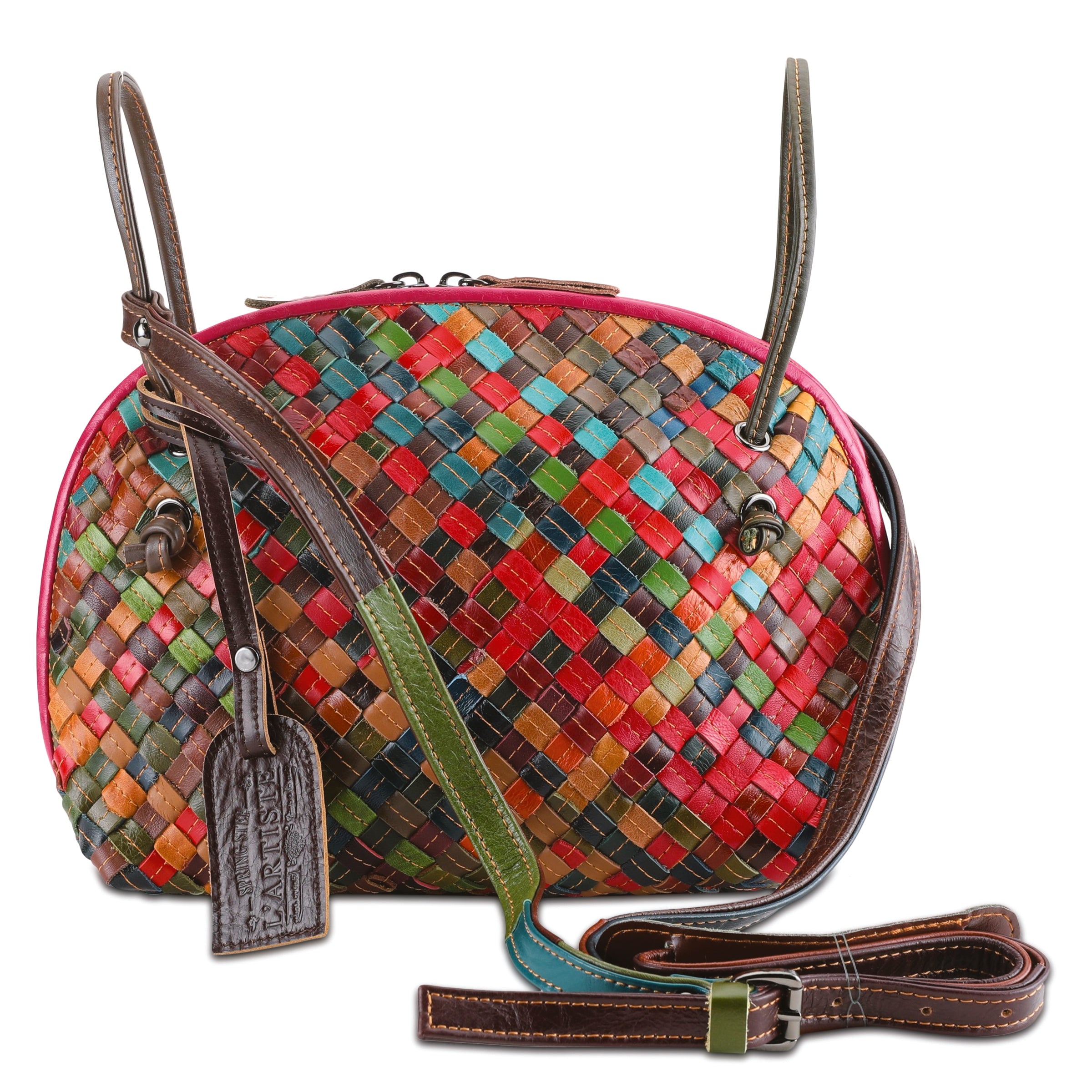 L'Artiste L'ARTISTE HB-BASKET HANDBAGS shoe in rainbow with handcrafted leather design