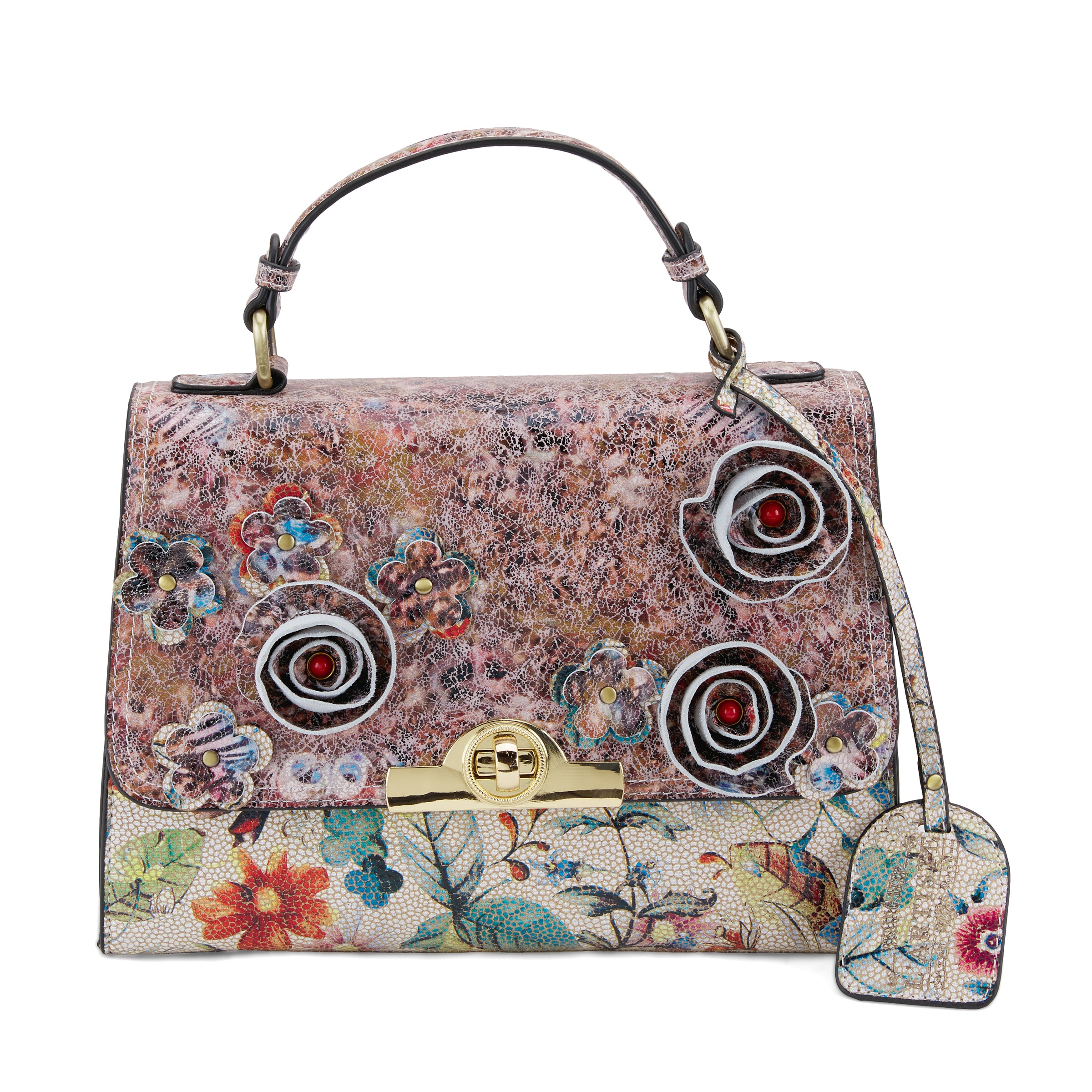L'Artiste L'ARTISTE HB-DOLBANNA HANDBAGS shoe in pink multi with handcrafted leather design