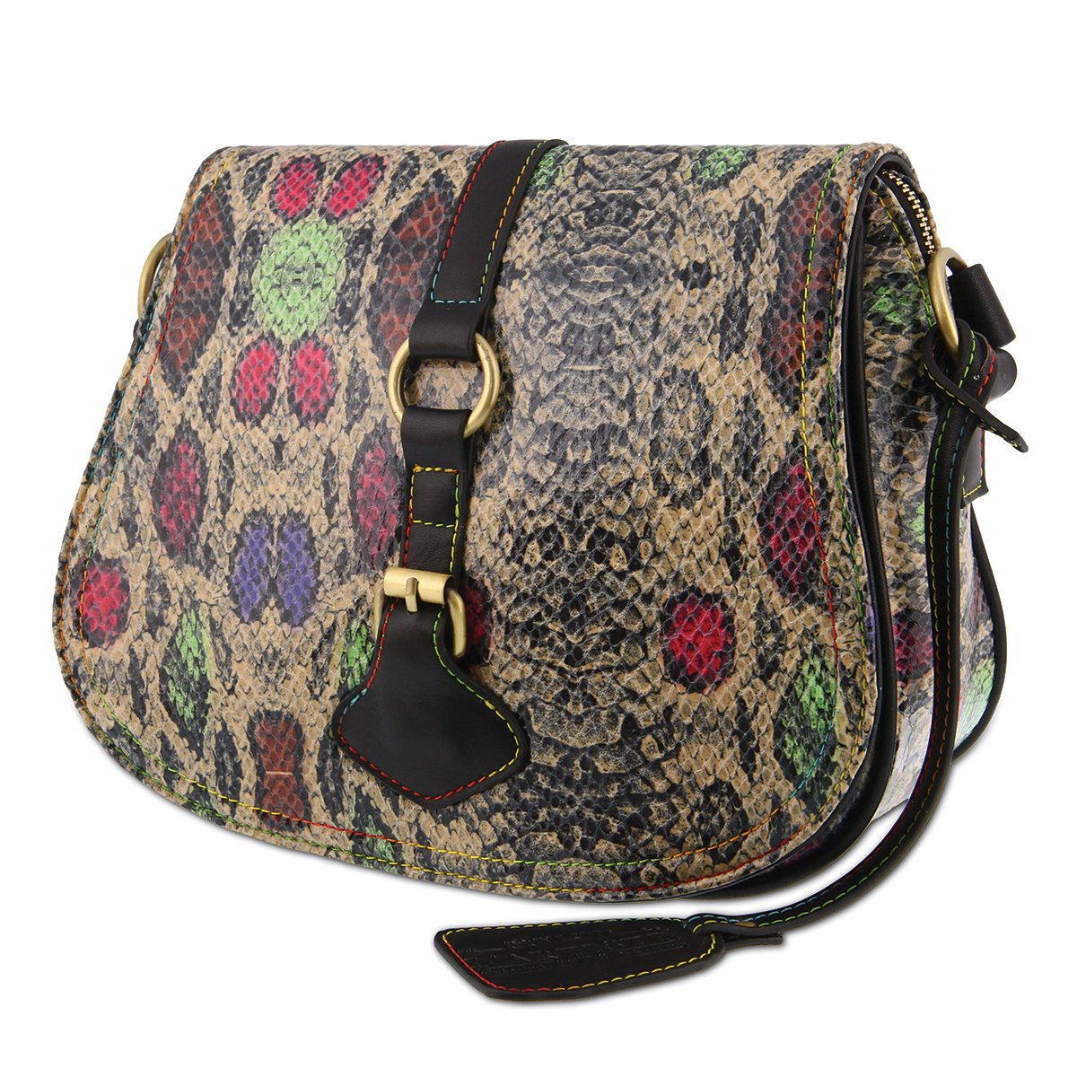 L'Artiste L'ARTISTE HB-PYTHON HANDBAG shoe in rainbow multi with handcrafted leather design