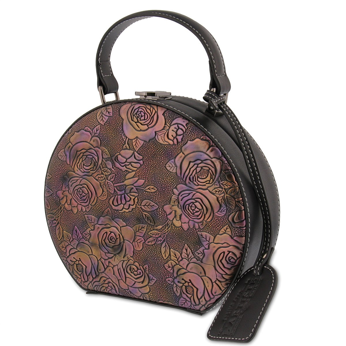 L'Artiste L'ARTISTE HB-SPHERE HANDBAG shoe in purple multi with handcrafted leather design