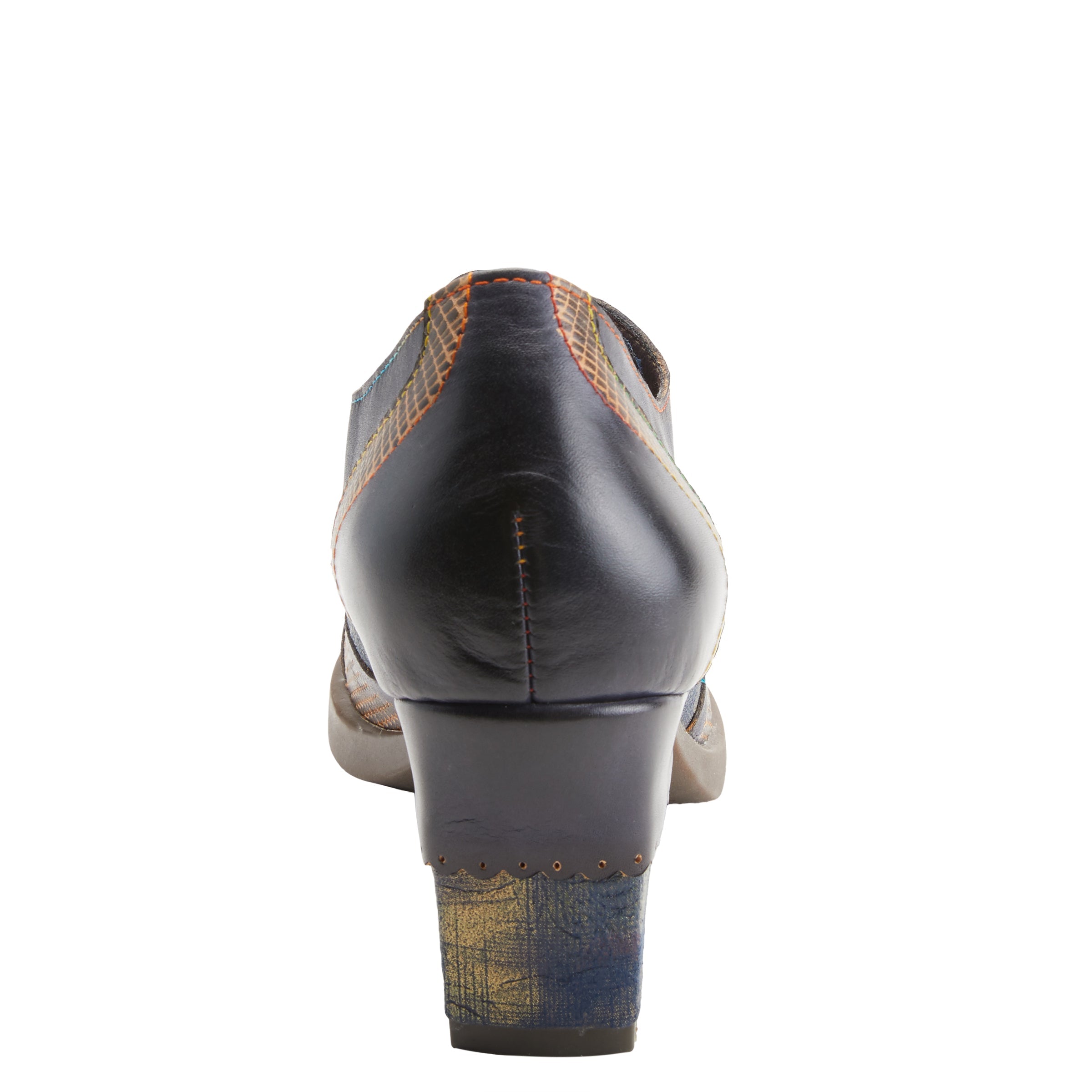 L'Artiste L`ARTISTE ILAN OXFORD shoe in navy multi with handcrafted leather design