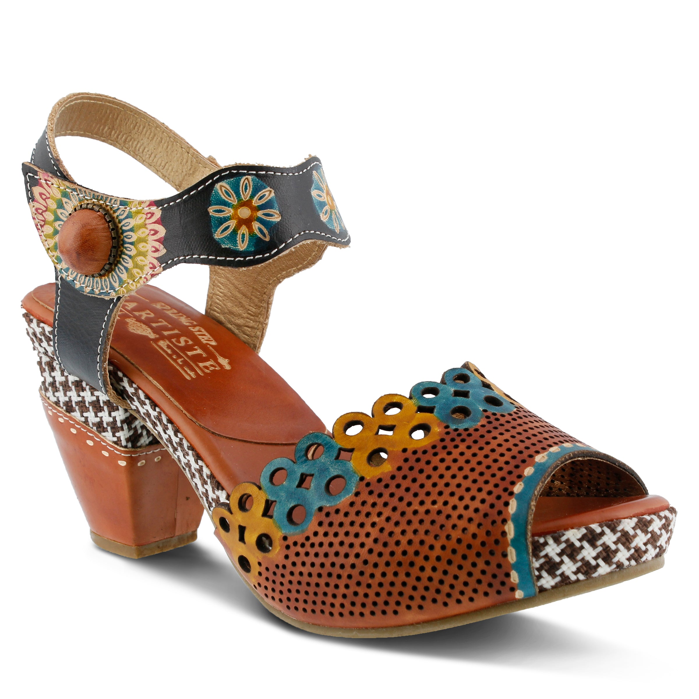 L'Artiste L'Artiste JIVE Sandals sandal in black with handcrafted leather design