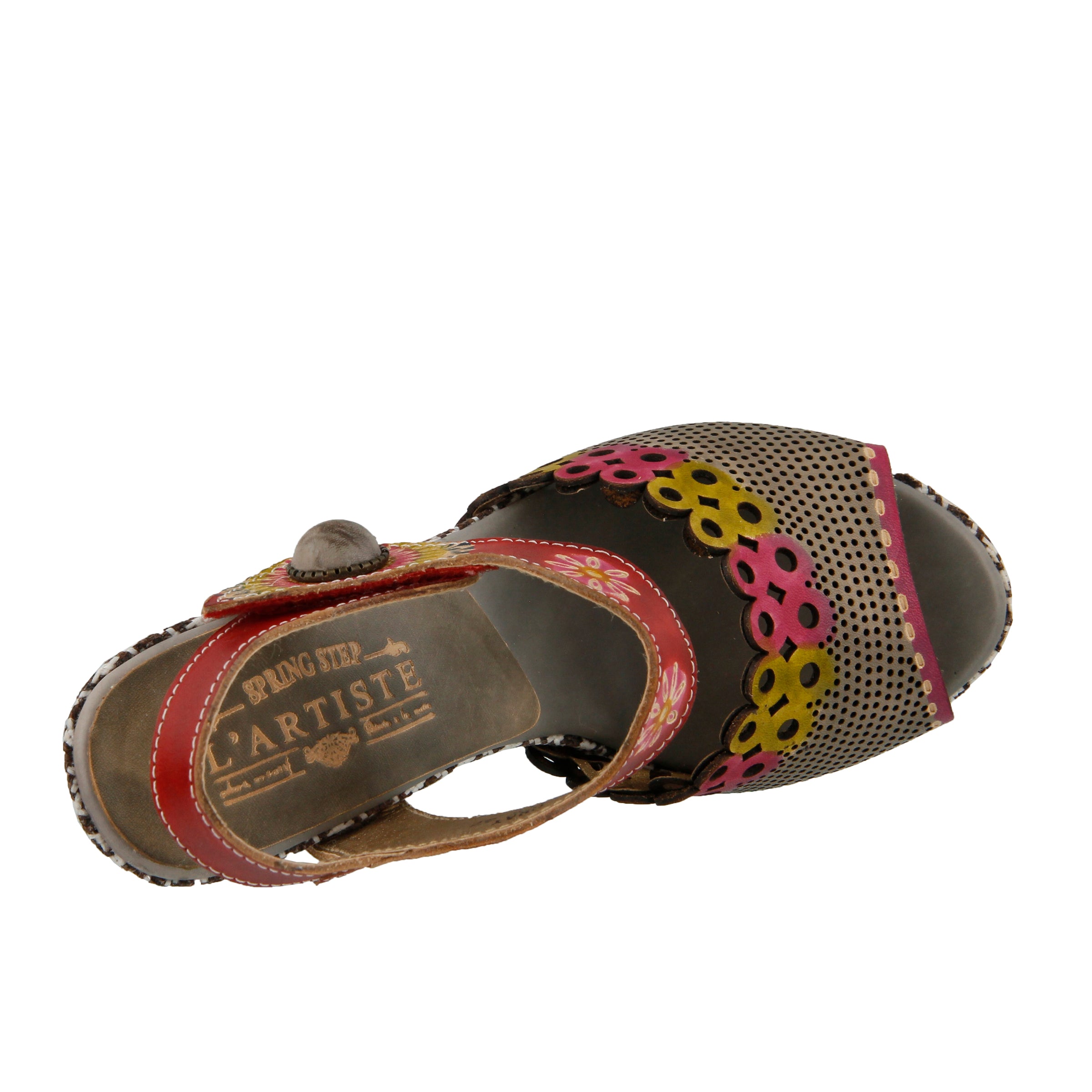 L'Artiste L'Artiste JIVE Sandals sandal in grey with handcrafted leather design