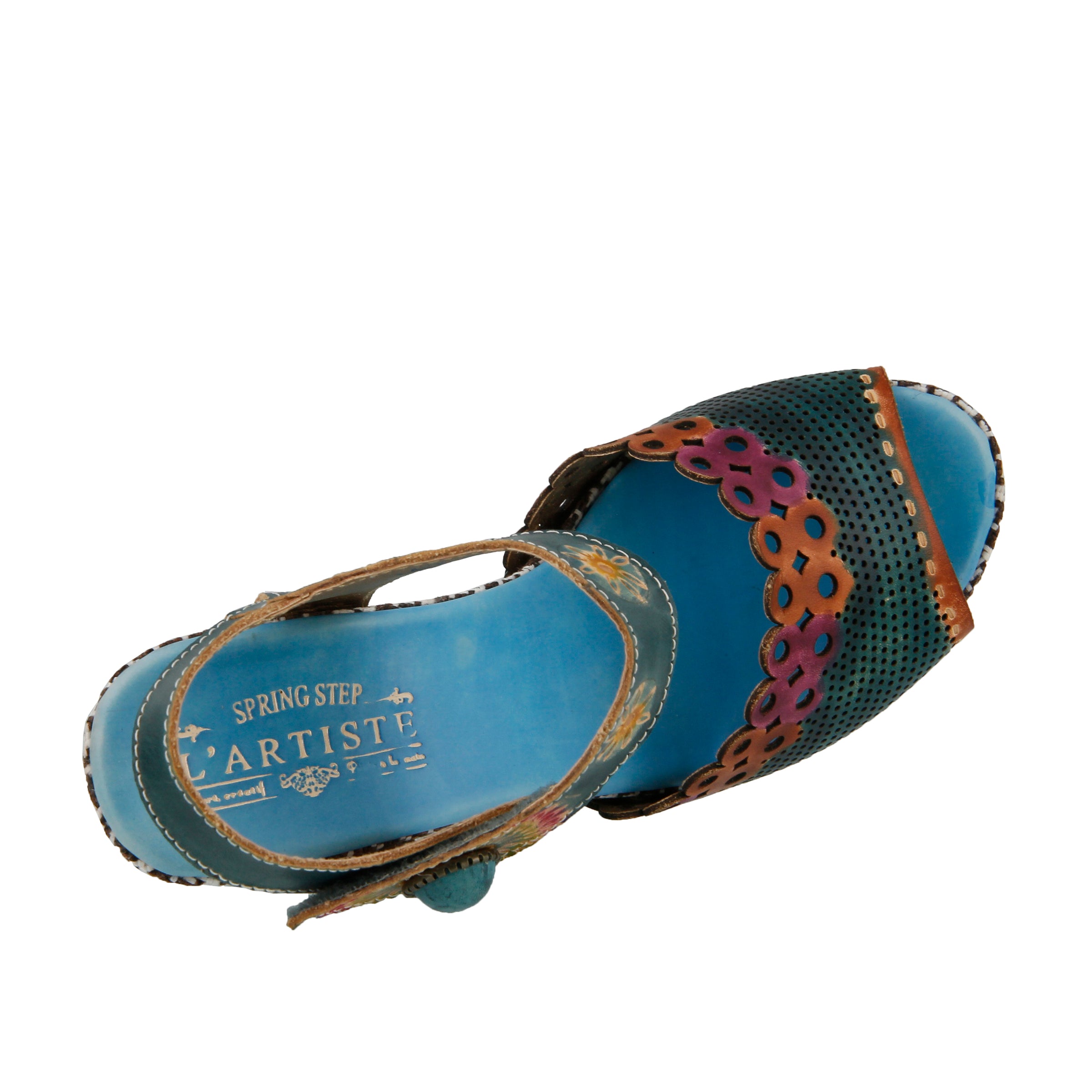L'Artiste L'Artiste JIVE Sandals sandal in sky blue with handcrafted leather design