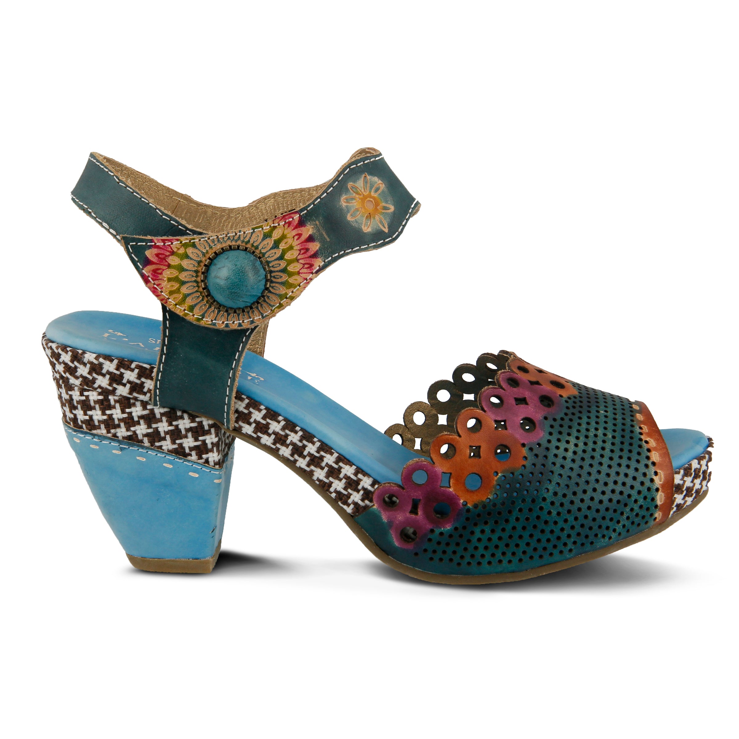 L'Artiste L'Artiste JIVE Sandals sandal in sky blue with handcrafted leather design